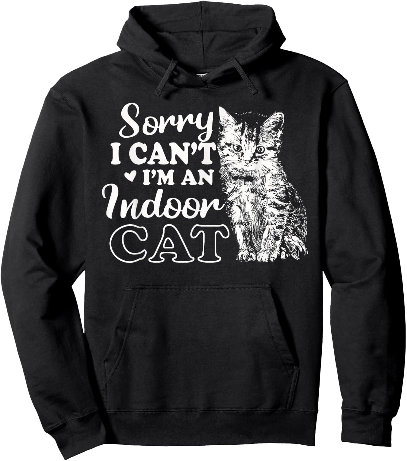 Sorry I Can't I'm An Indoor Cat Funny Cat Lover Women Hoodie - Hoodie | Black
