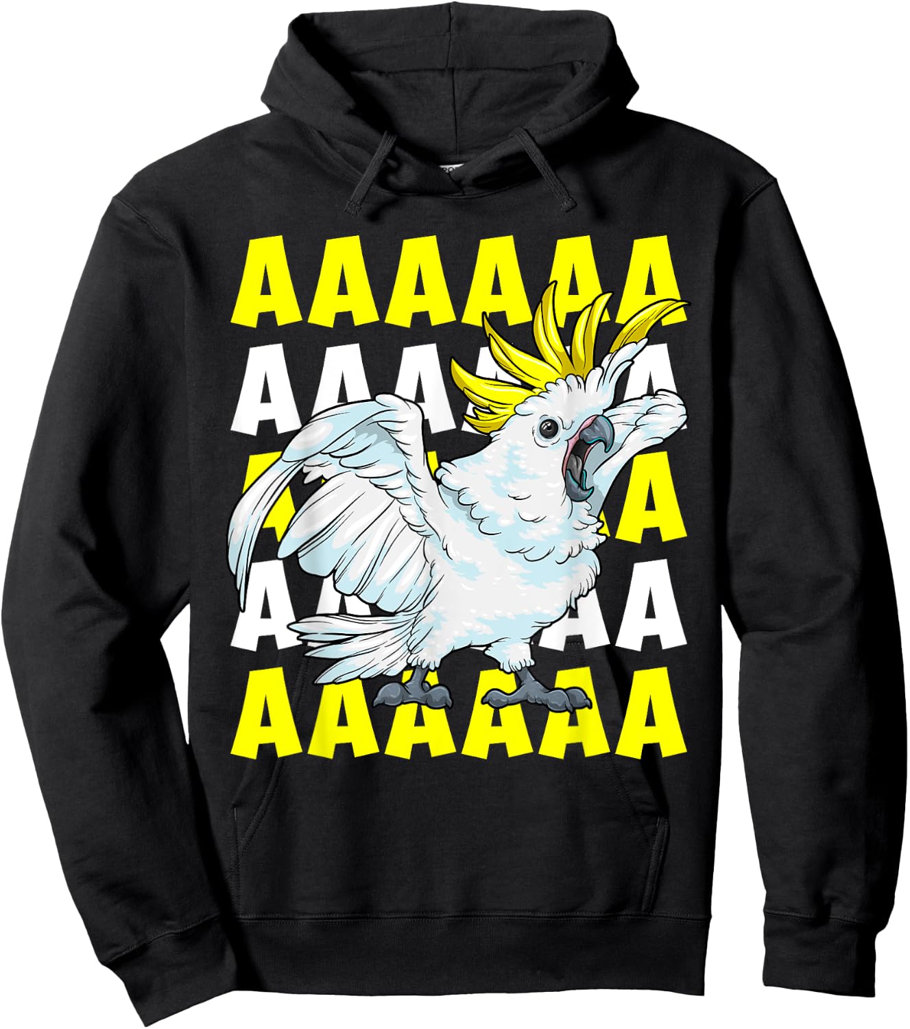 Screaming Cockatoo Umbrella Bird Memory Funny Parrot Hoodie - Hoodie | Black