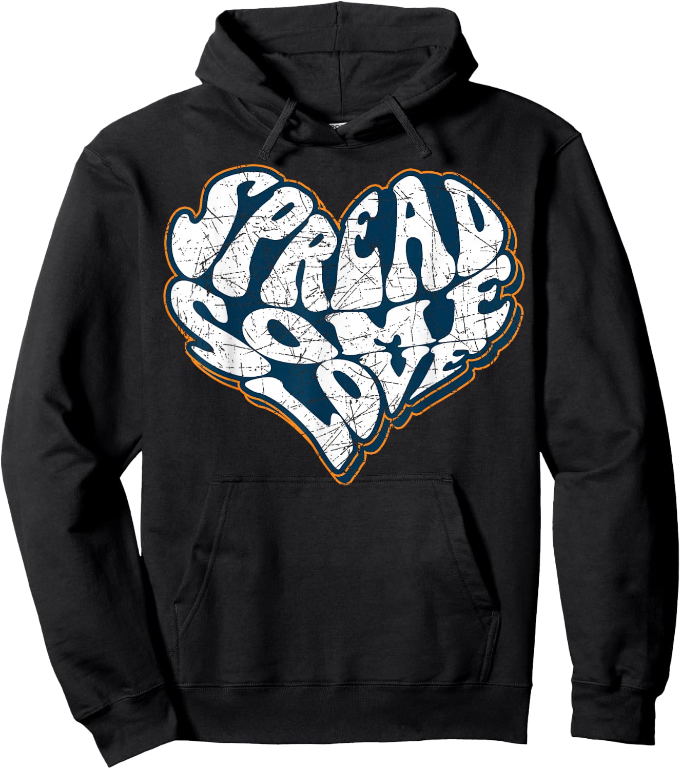 Aesthetic heart positive vibes spread some love saying Hoodie - Hoodie | Black