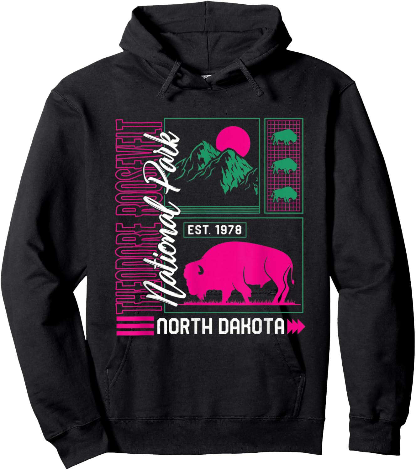 Theodore Roosevelt National Park North Dakota Hiker Souvenir Hoodie - Hoodie | Black