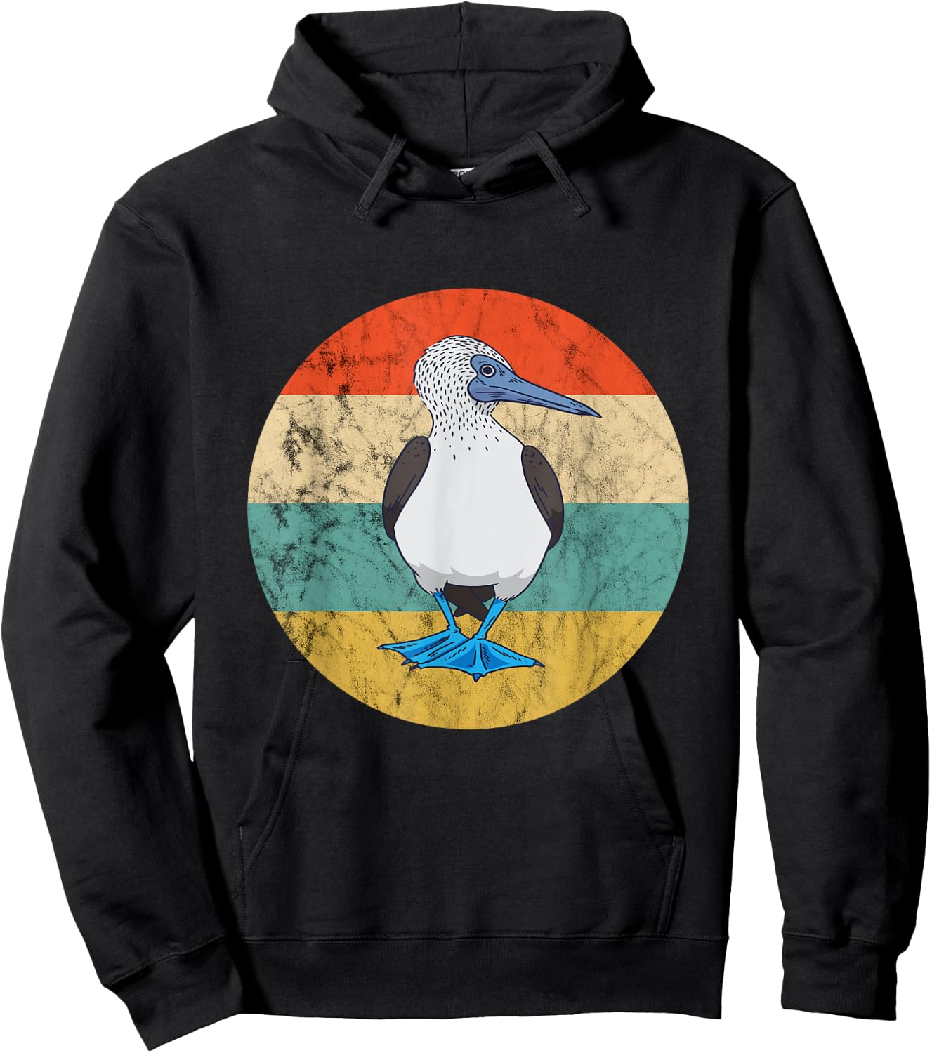 Blue Footed Boobies Retro Vintage Sunset Tropical Sea Bird Hoodie - Hoodie | Black