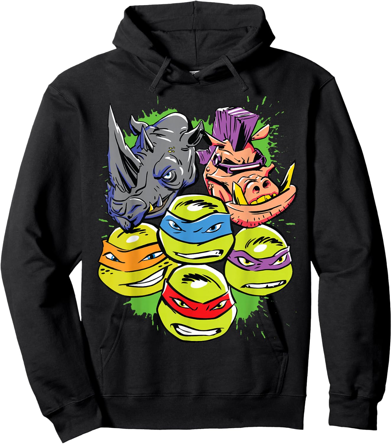 Teenage Mutant Ninja Turtles Multiple Heads Hoodie - Hoodie | Black