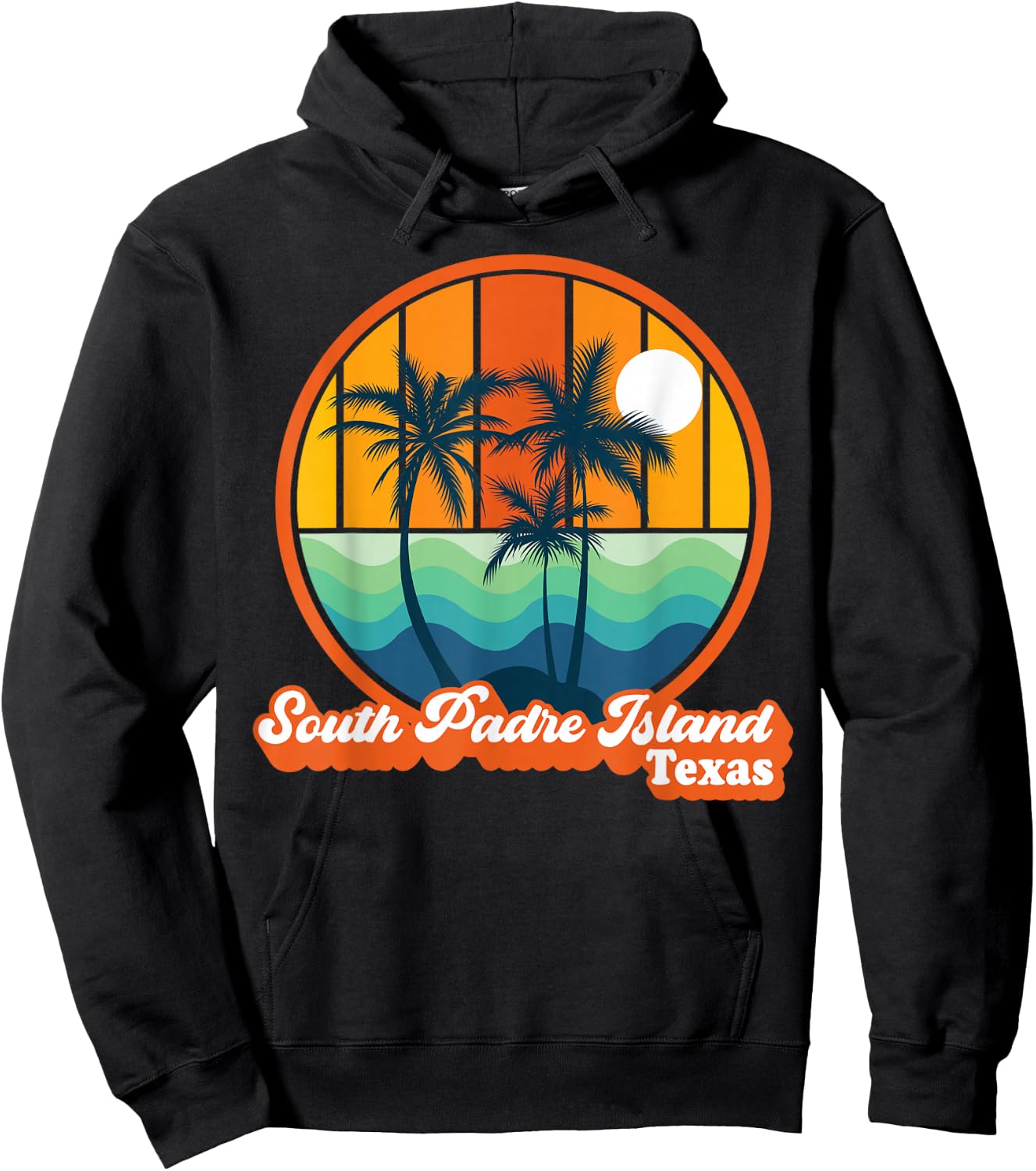 Vintage South Padre Island Texas Summer 90s Beach Souvenirs Hoodie - Hoodie | Black