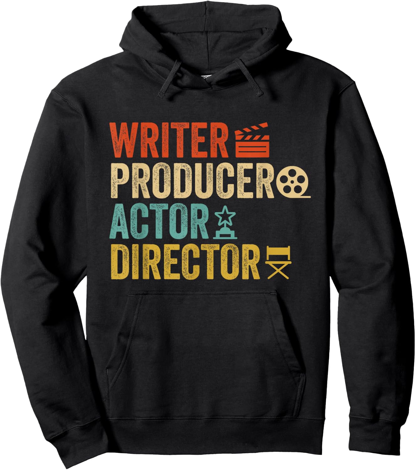 Writer Producer Actor Director Retro Film Filmmaking Hoodie - Hoodie | Black