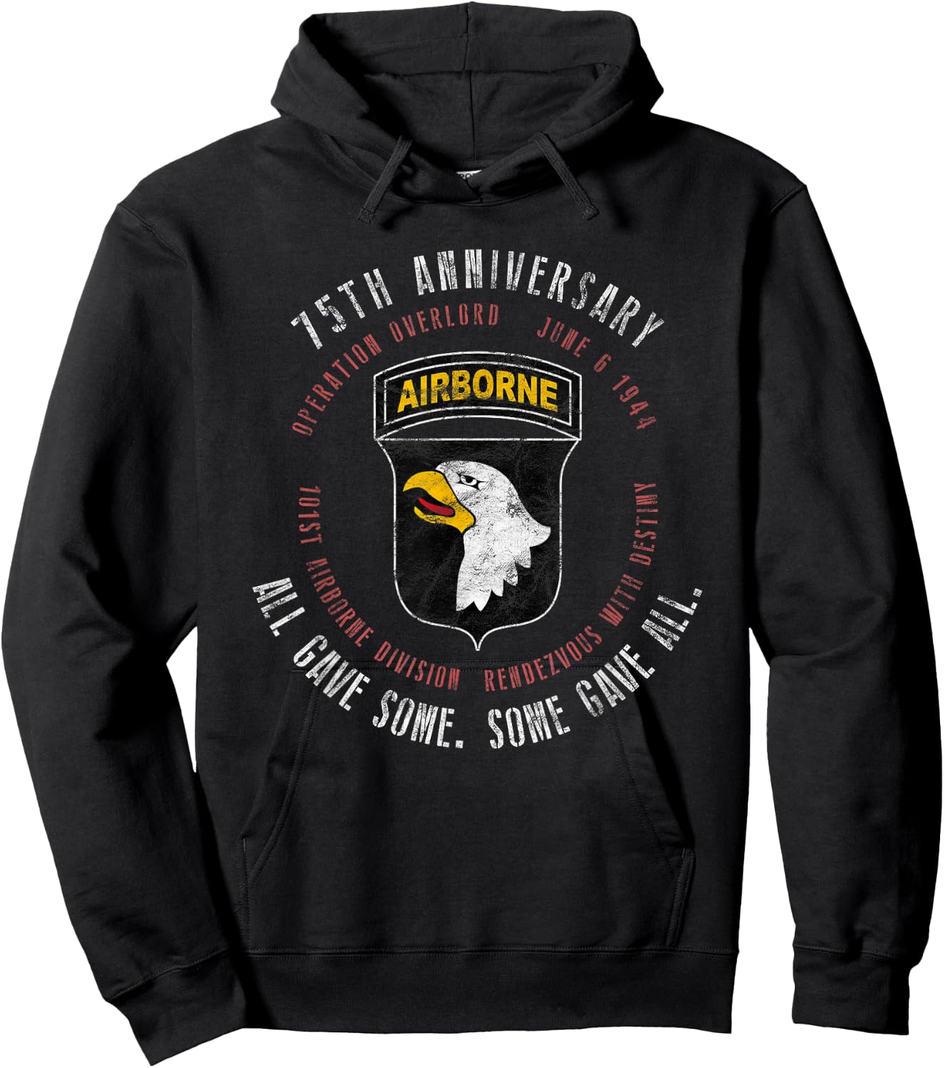 D-Day 75th Anniversary 101st Airborne Div. WWII Vintage Hoodie - Hoodie | Black