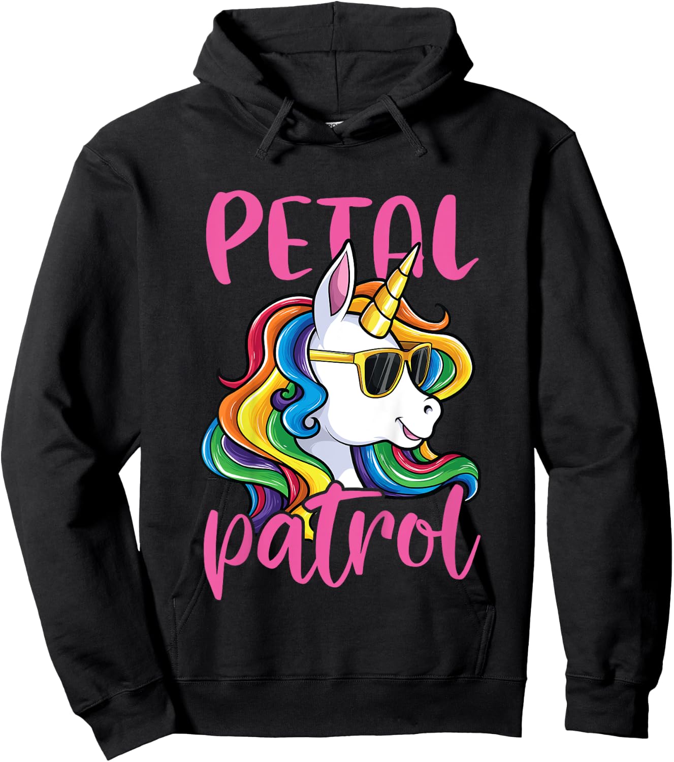 Flower Girl Shirt Wedding Unicorn Petal Patrol Hoodie - Hoodie | Black
