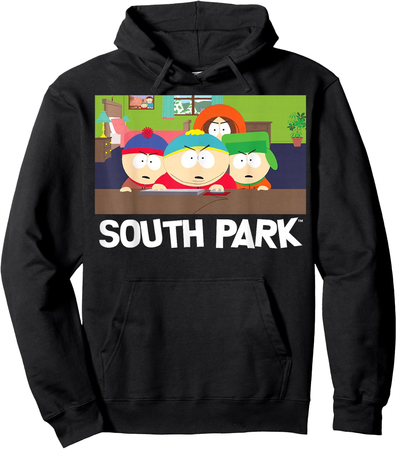 South Park Group Shot Scene - Kenny, Kyle, Cartman & Stan Hoodie - Hoodie | Black