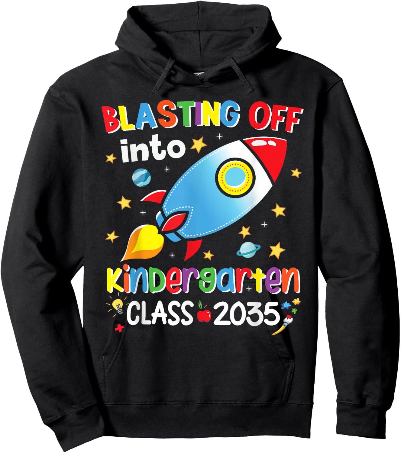 Blasting Off Into Kindergarten Crew Boys Kids Back To School Hoodie - Hoodie | Black