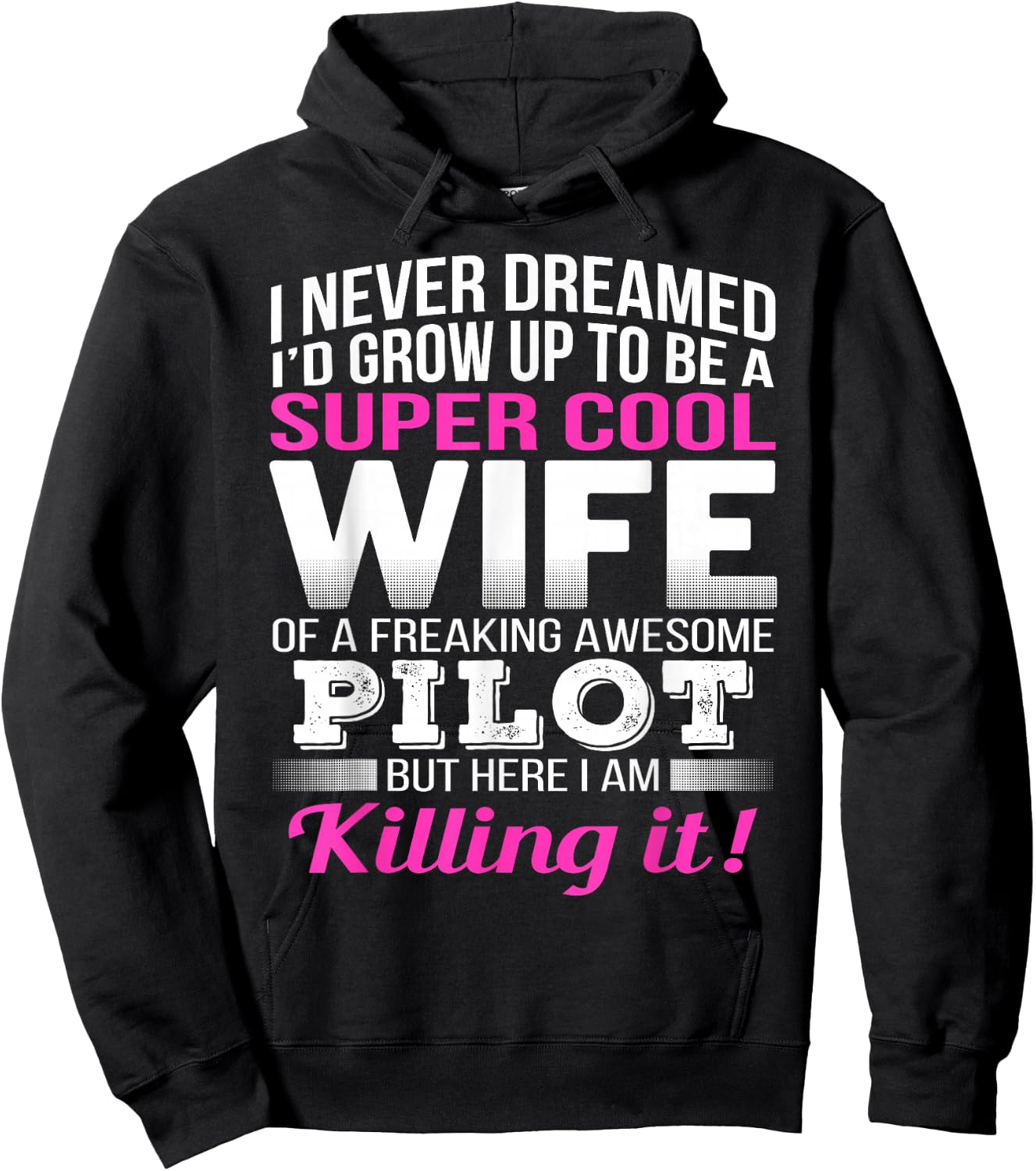 Pilot's Wife T Shirt Funny Gift Wife of Pilot Hoodie - Hoodie | Black