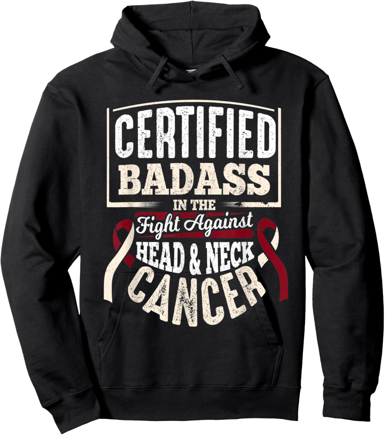 Head and Neck Awareness Shirt Certified Badass Men Gift Hoodie - Hoodie | Black
