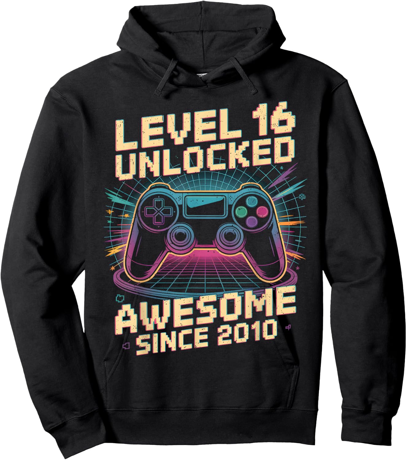 16 Year Old Boy Level 16 Gamer 2010 16th Birthday Party Gift Hoodie - Hoodie | Black