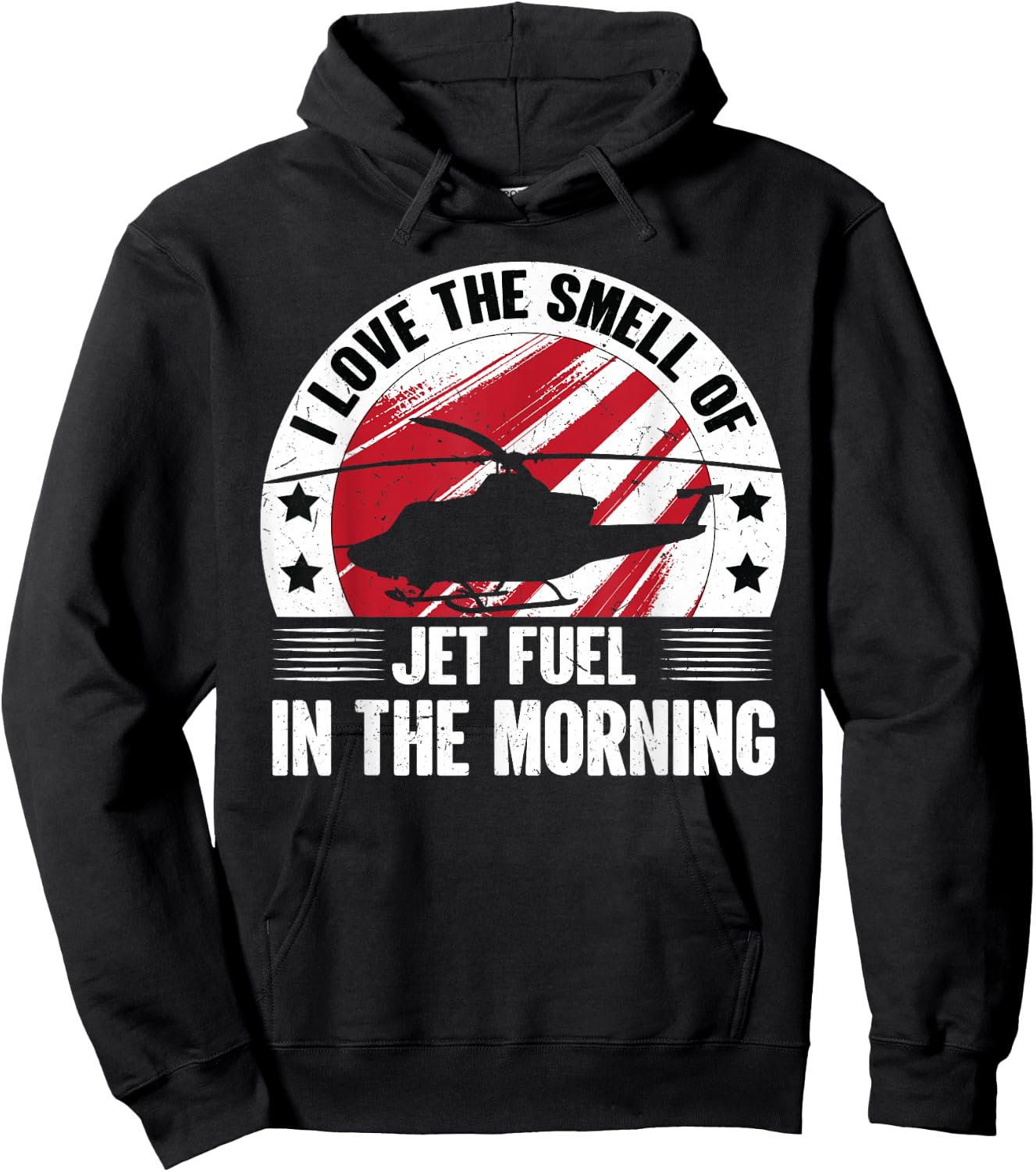 Helicopter | Love Smell Jet Fuel In The Morning - Pilot Hoodie - Hoodie | Black