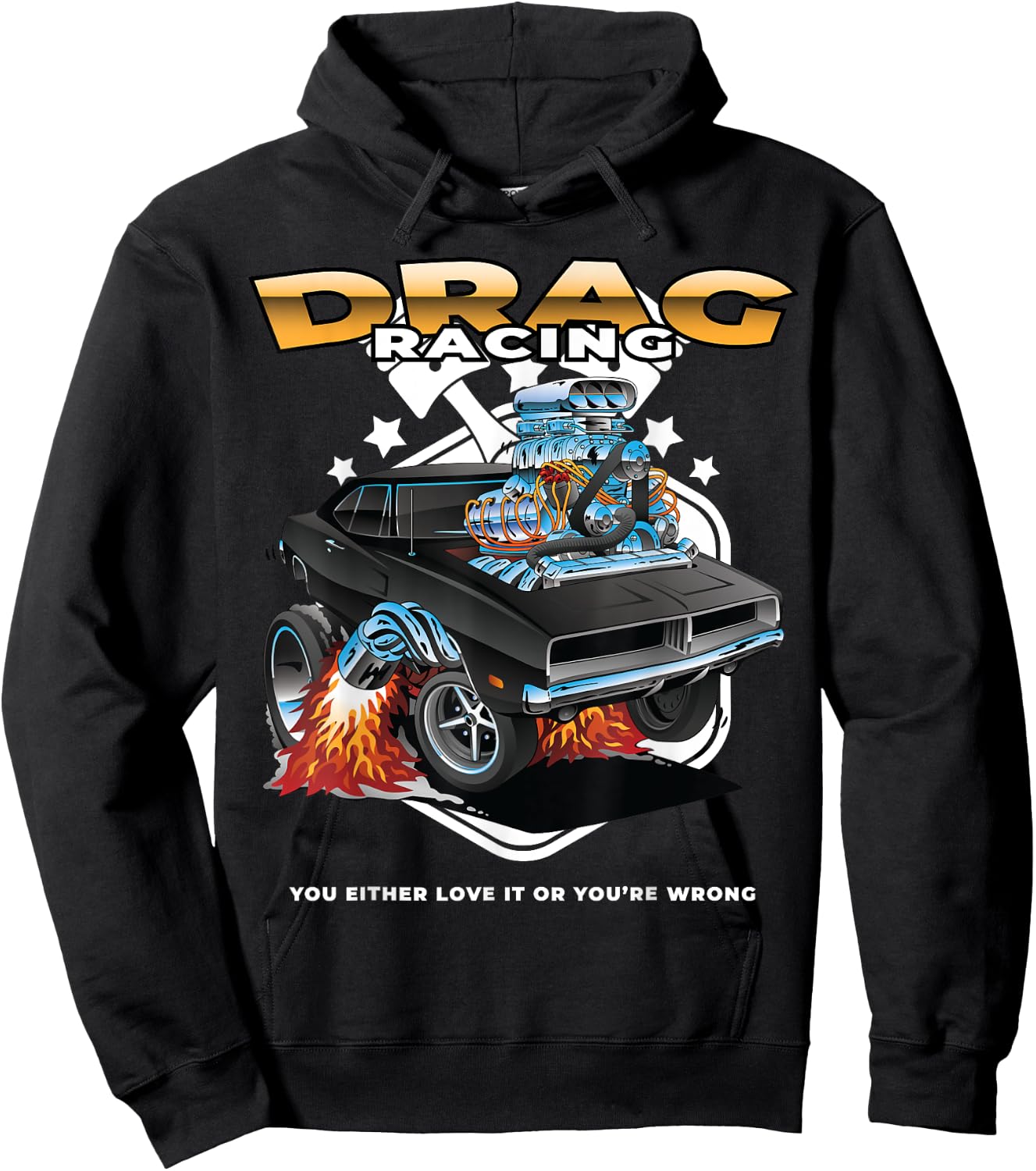Funny Drag Racing Shirt | Motor Racing Mechanics Dragster Hoodie - Hoodie | Black