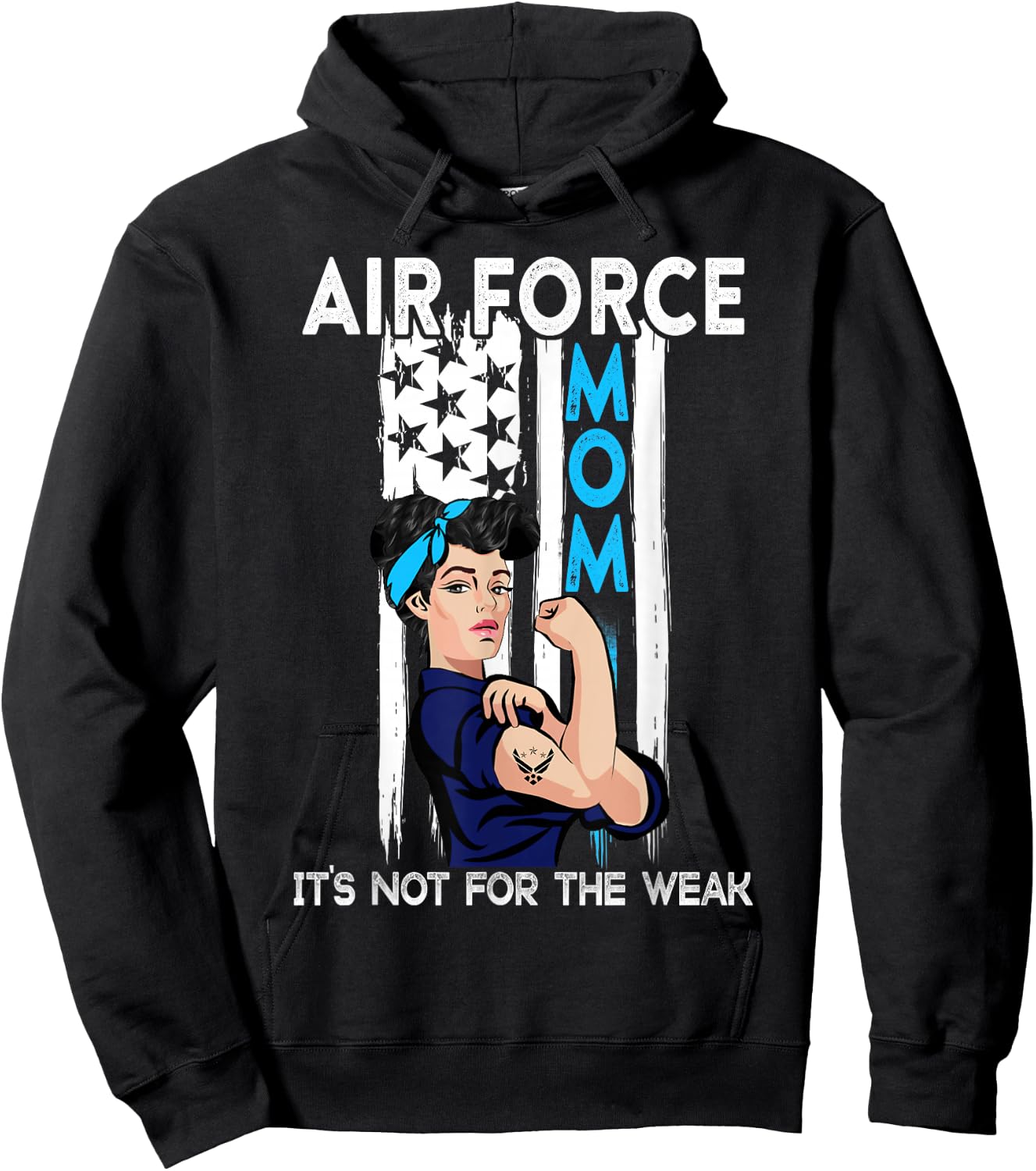 Air Force Mom It's Not for The Weak Proud Air Force Mom Hoodie - Hoodie | Black