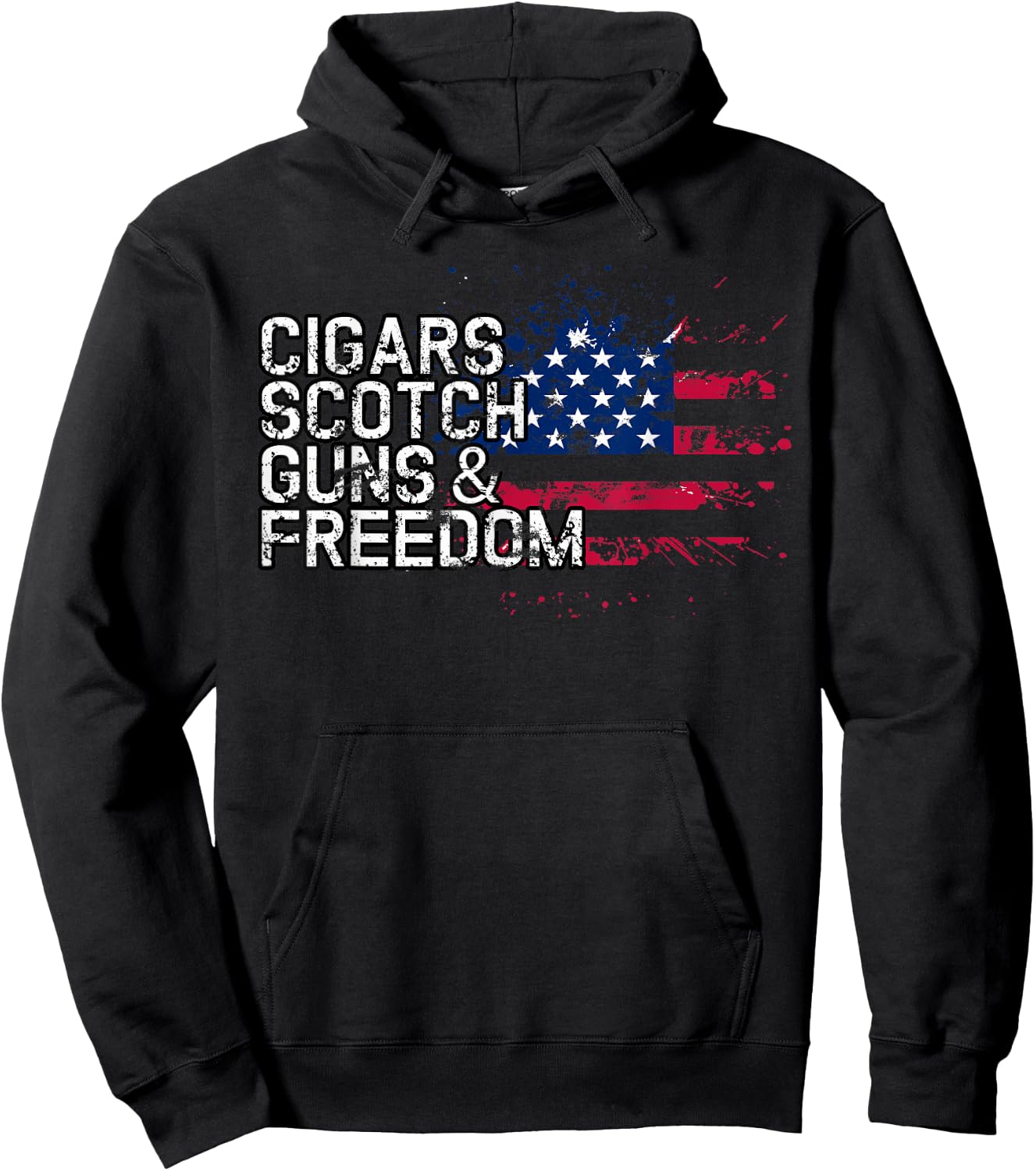 Cigars Scotch Guns & Freedom Scotchs Bar Hoodie - Hoodie | Black