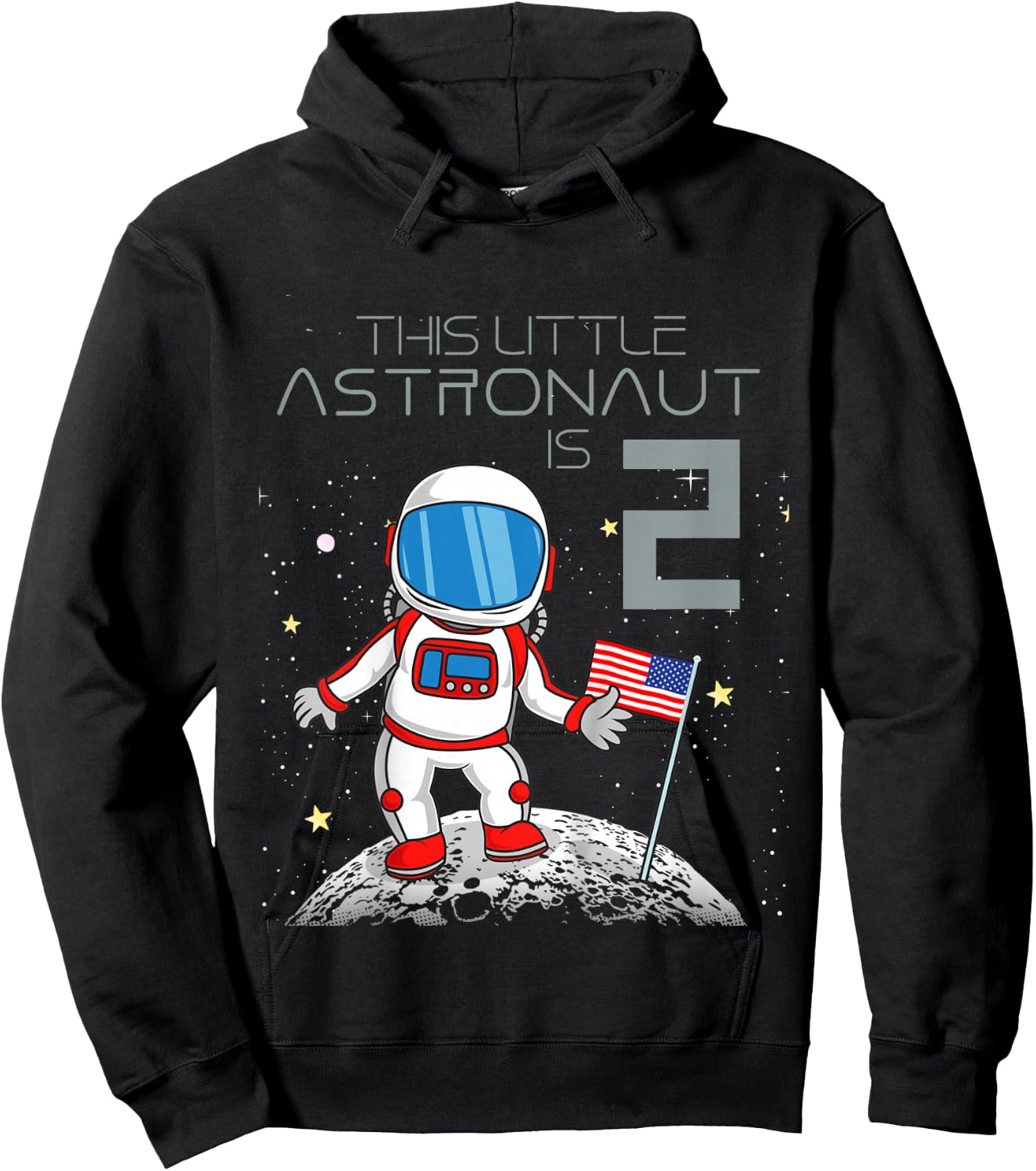 Kids 2nd Birthday Astronaut Shirt Boys Gift 2 Year Old Space Geek Hoodie - Hoodie | Black
