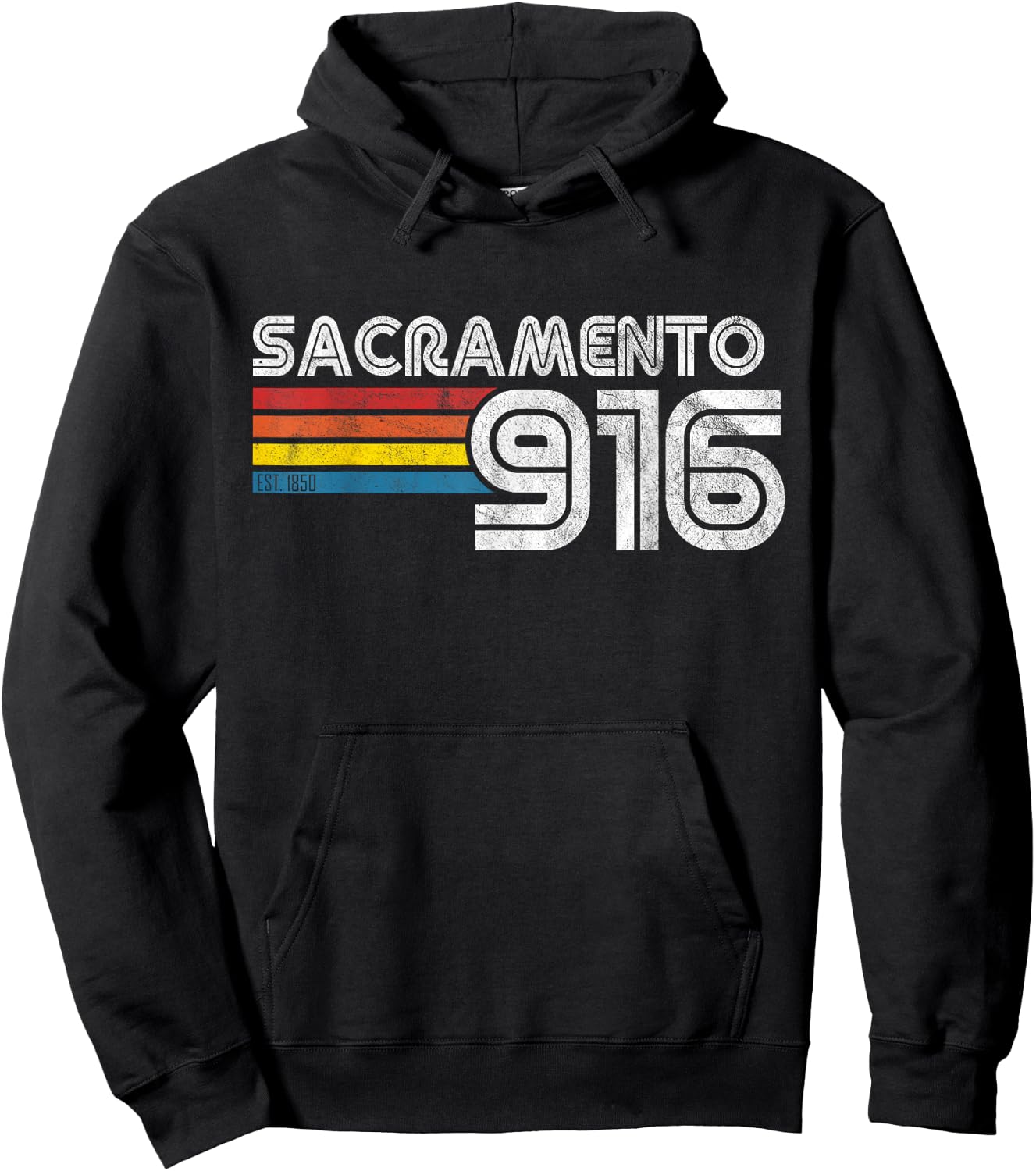 Vintage Sacramento | Proud 916 California State Gift Hoodie - Hoodie | Black