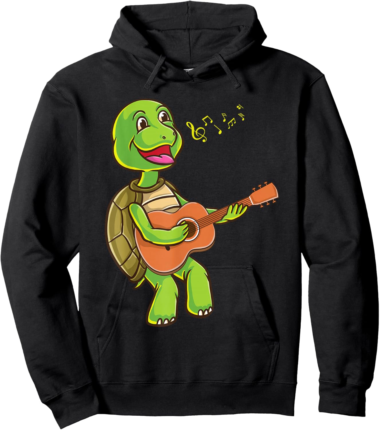 Turtle Playing Guitar Hoodie - Hoodie | Black