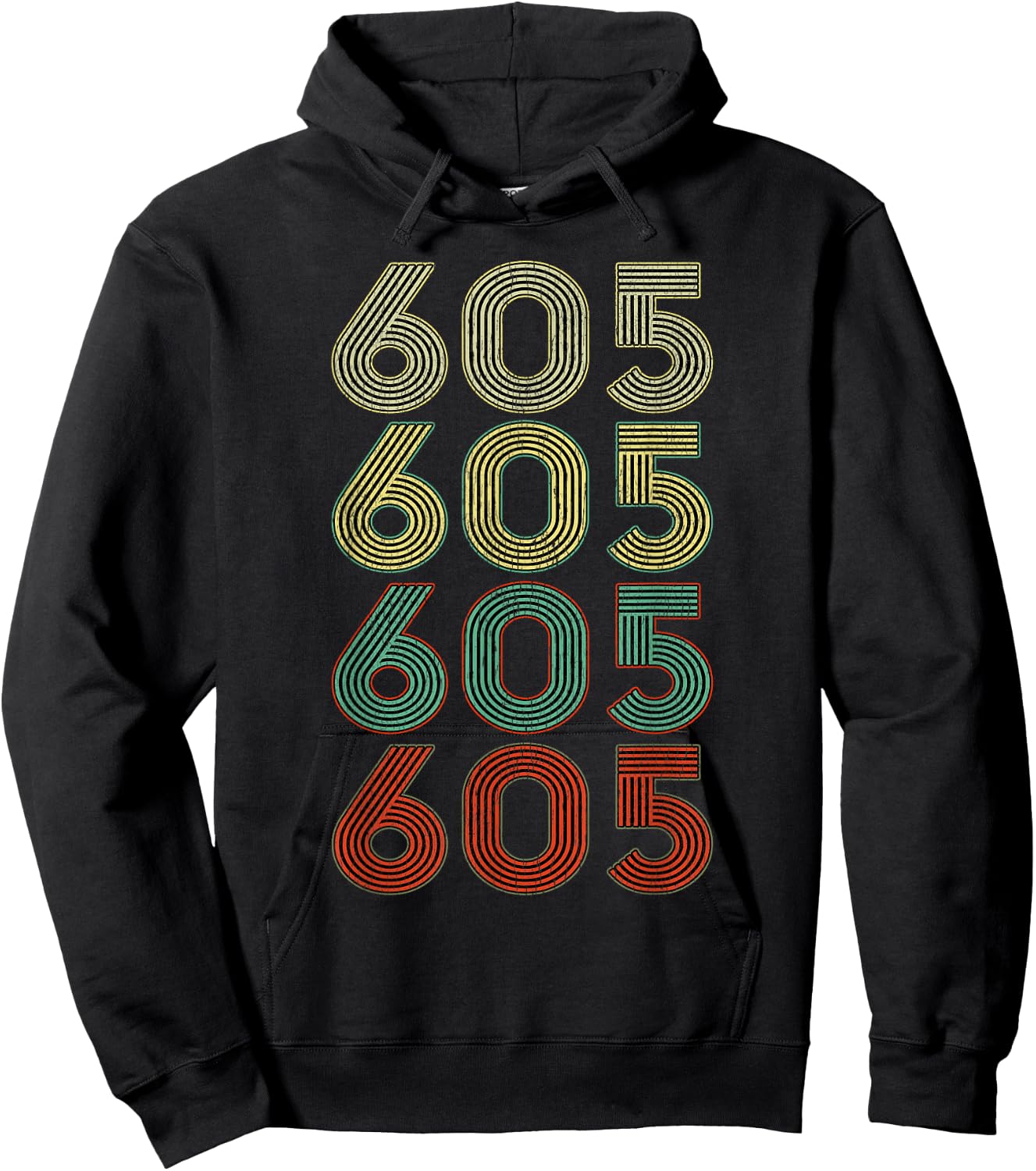 Vintage South Dakota SD Retro 605 Area Code shirt Hoodie - Hoodie | Black
