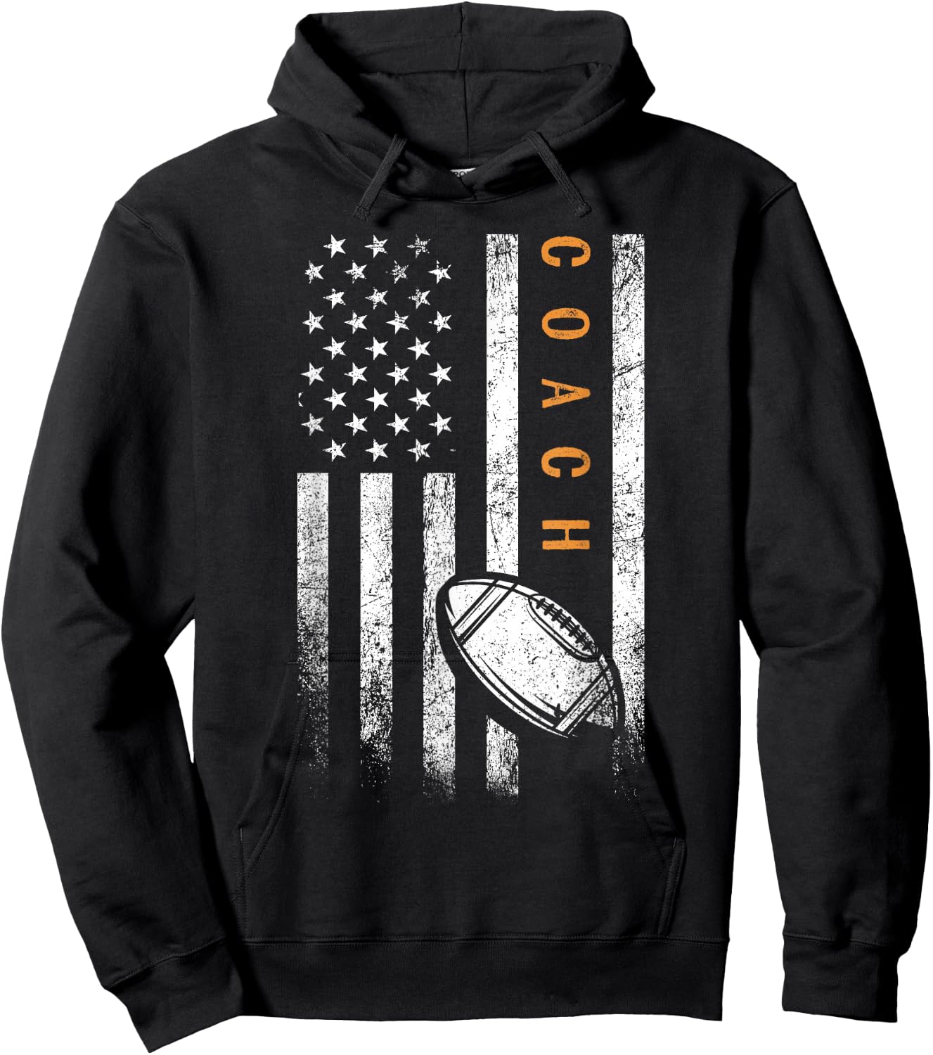 Football Coach American Flag Football Trainer Coaching Hoodie - Hoodie | Black