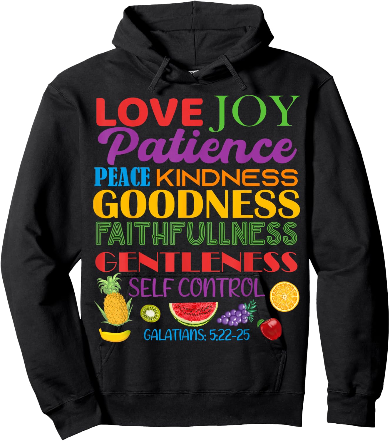 Awesome Galatians Fruit Of The Spirit Religious Verses Hoodie - Hoodie | Black