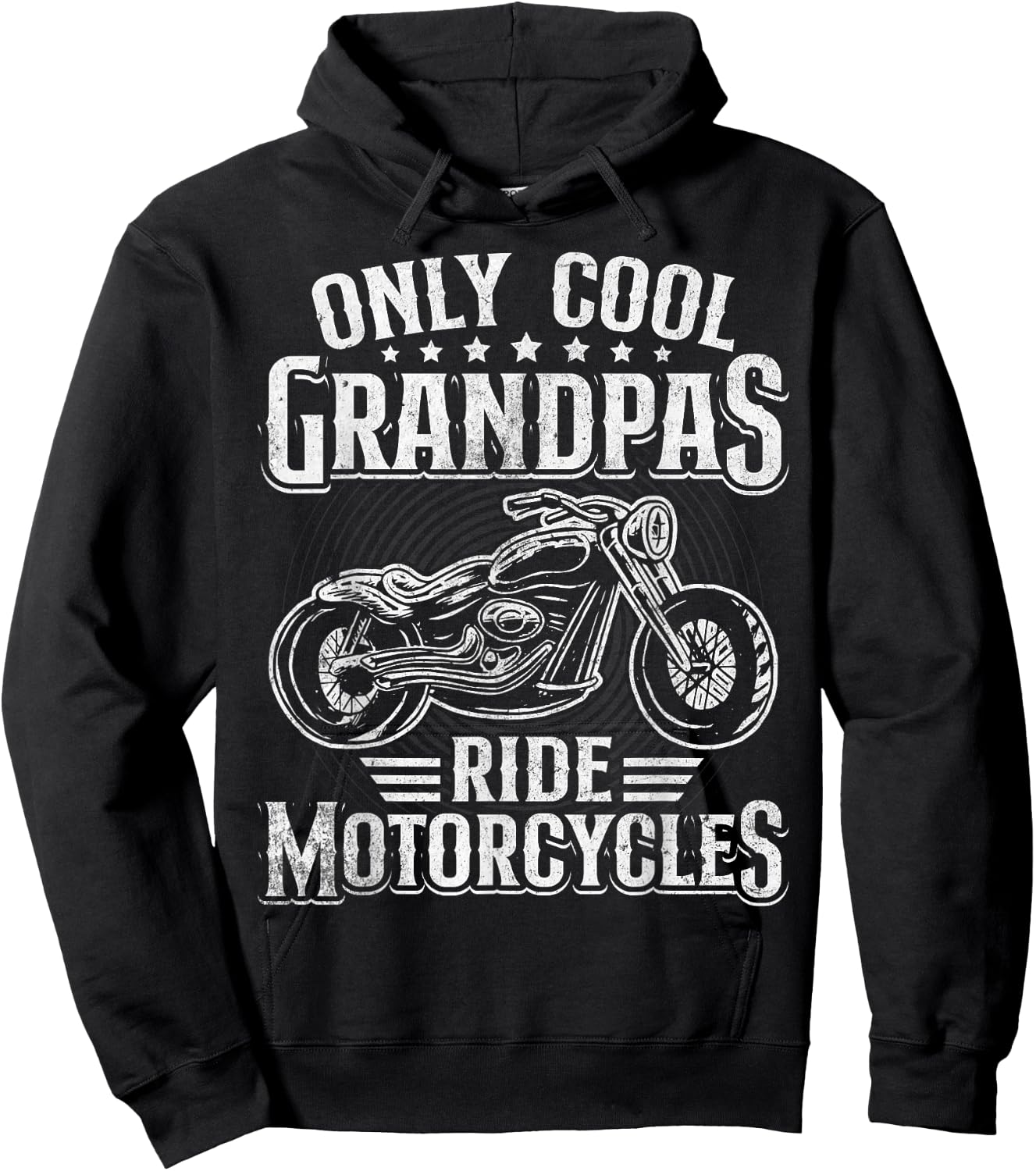 Only Cool Grandpa Ride Motorcycles Biker Motorcycle Grandpa Hoodie - Hoodie | Black