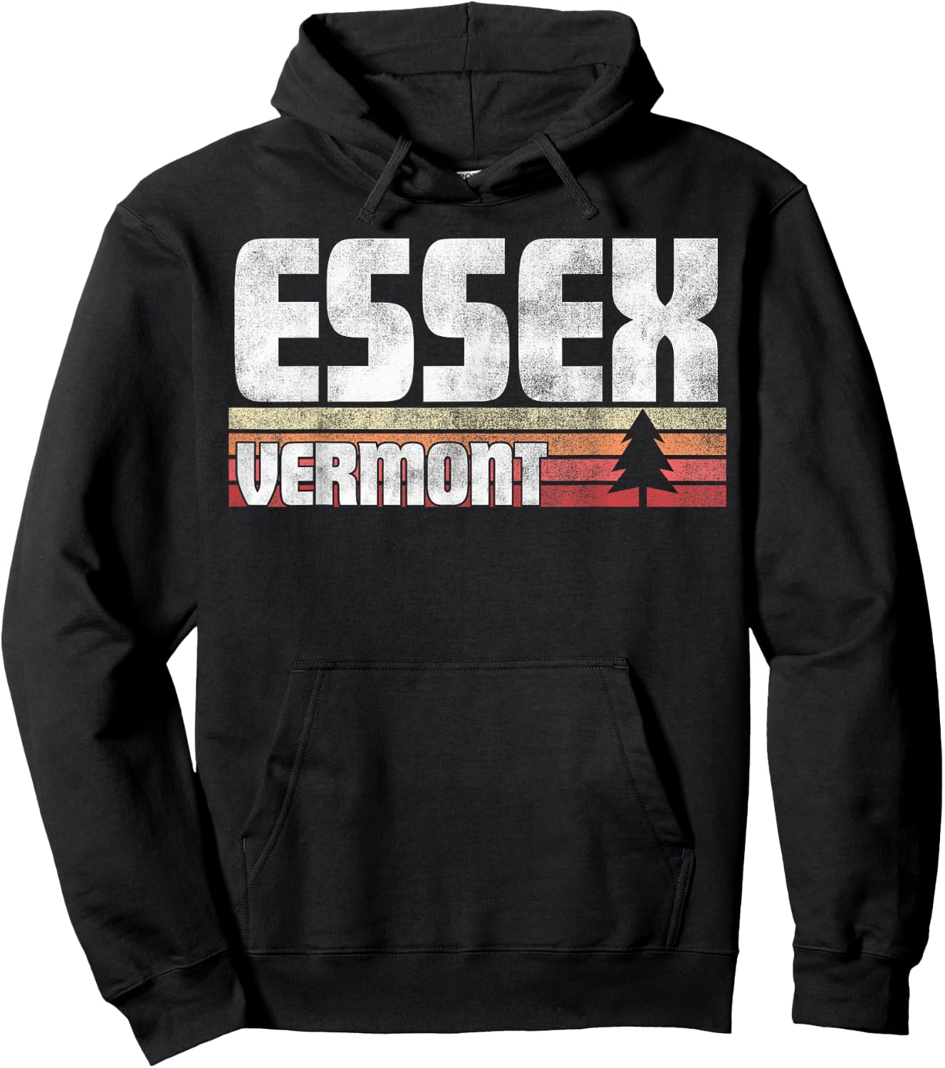ESSEX VERMONT VT GIFT RETRO STYLE Vintage 70s 80s 90s Home Hoodie - Hoodie | Black