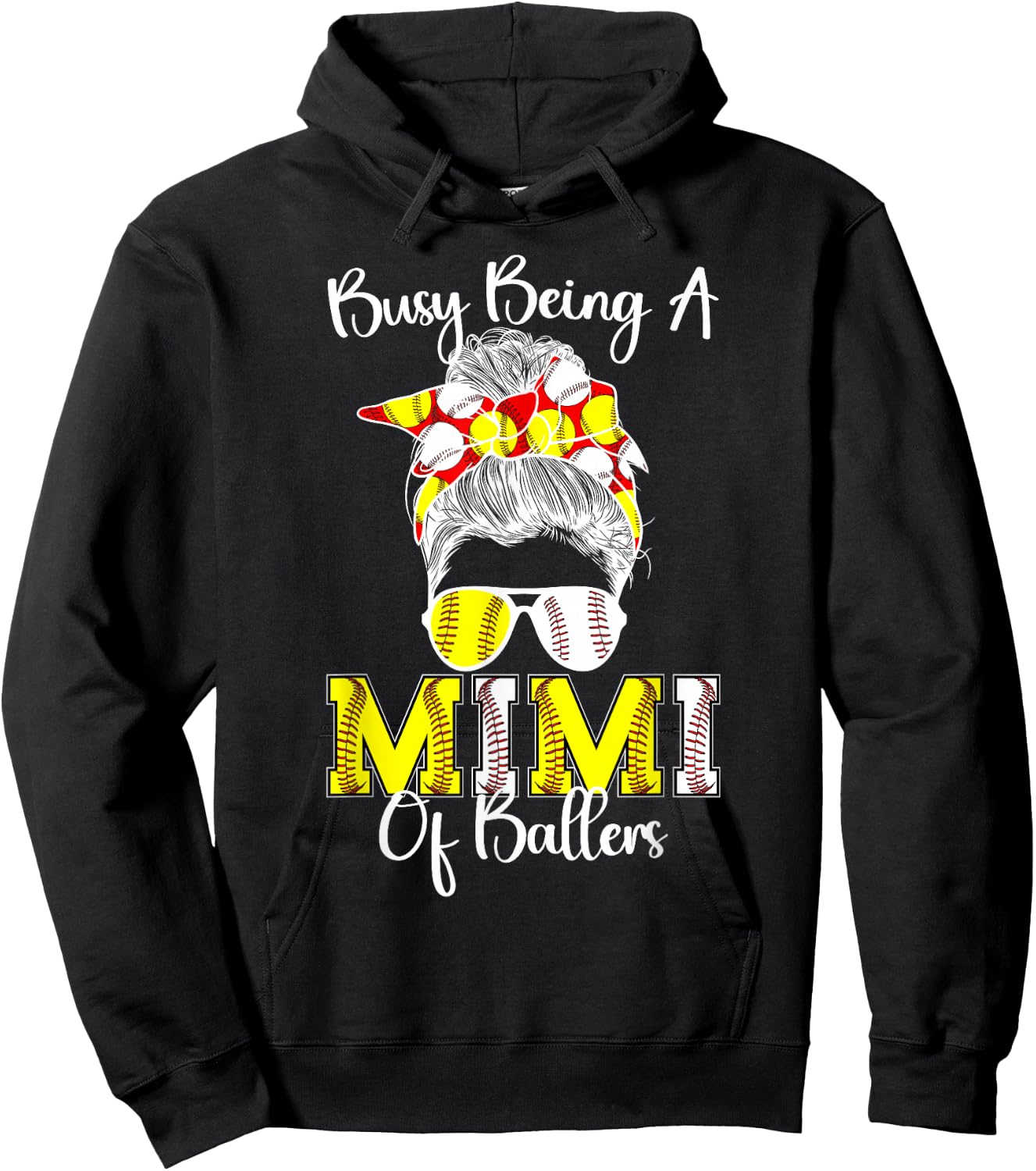 Softball Baseball Mimi Of Ballers Baseball Softball Mimi Hoodie - Hoodie | Black