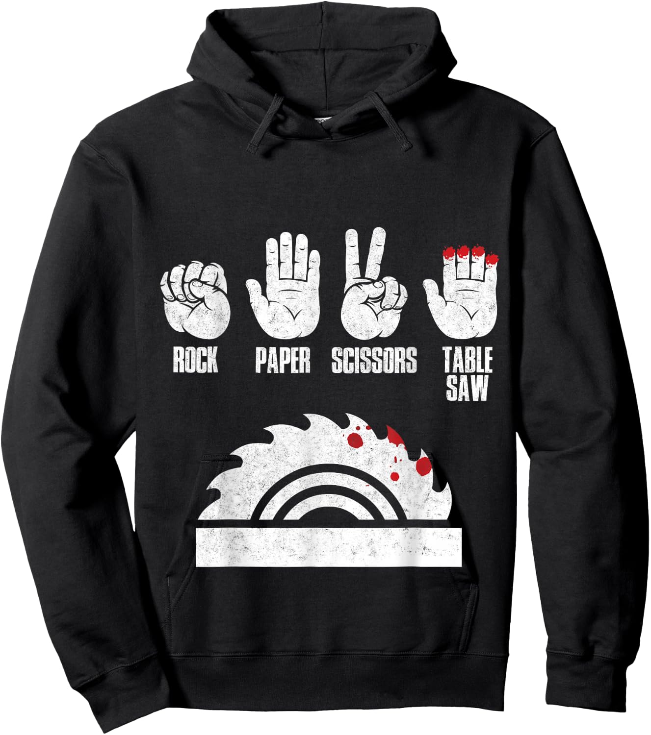 Rock Paper Scissors Table Saw Woodworker Gift Hoodie - Hoodie | Black