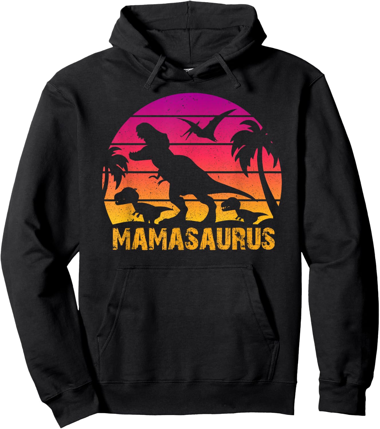 Mother’s Day MAMASAURUS T Rex Dinosaur Family Mama Saurus Hoodie - Hoodie | Black