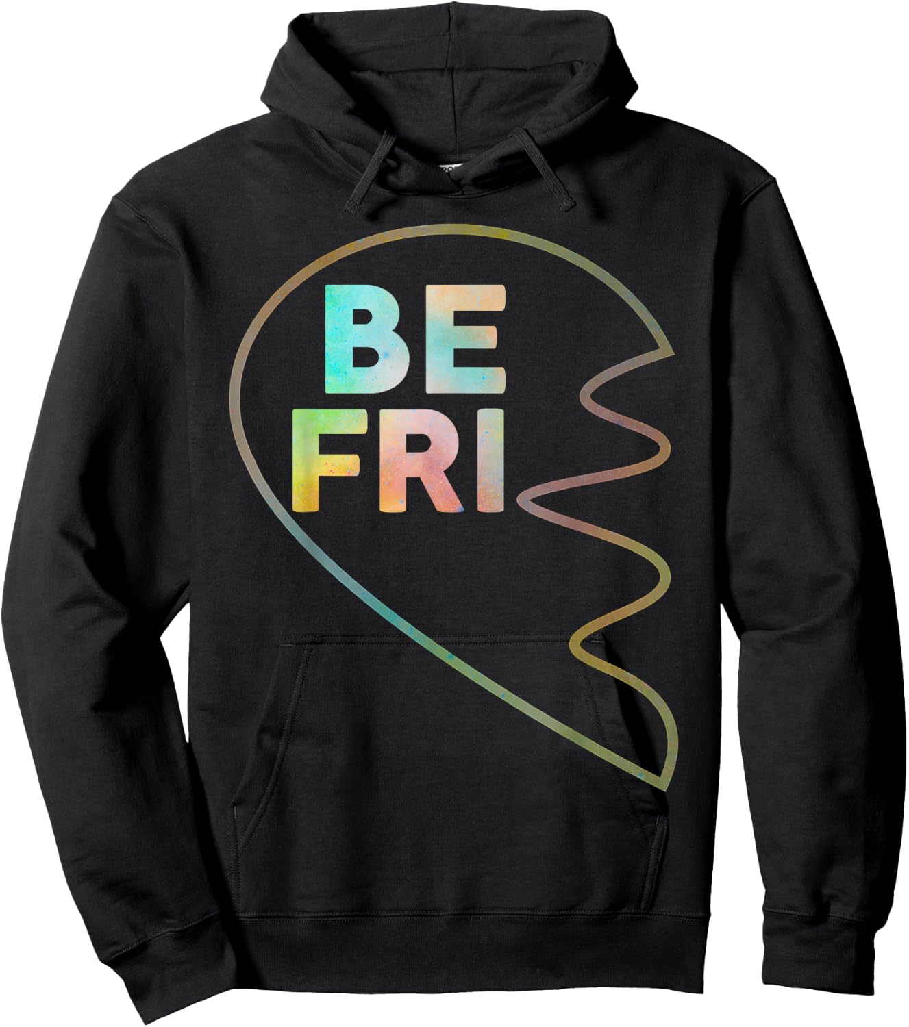 BFF 1 Heart in 2 Best Friends Matching 1st Part Hoodie - Hoodie | Black