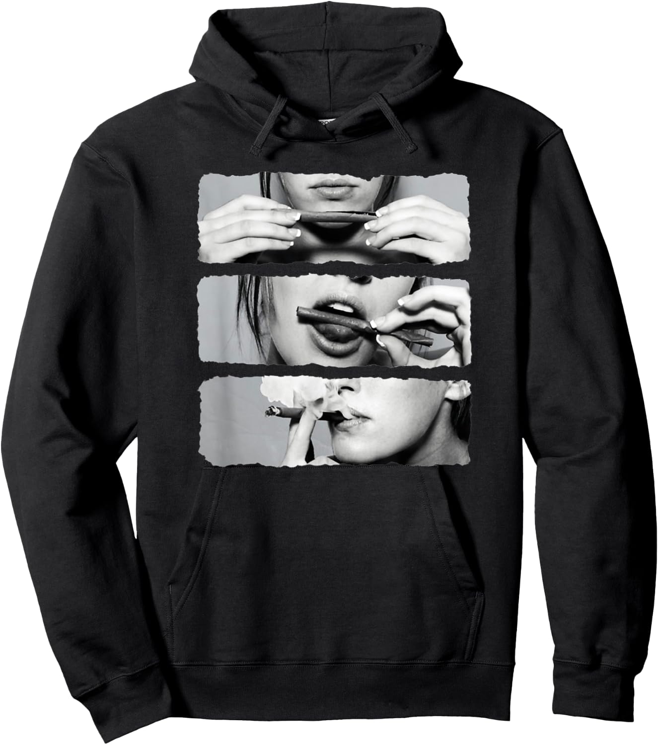 Girls Love Blunts Red Lips Smoking Blunt Funny Hoodie - Hoodie | Black