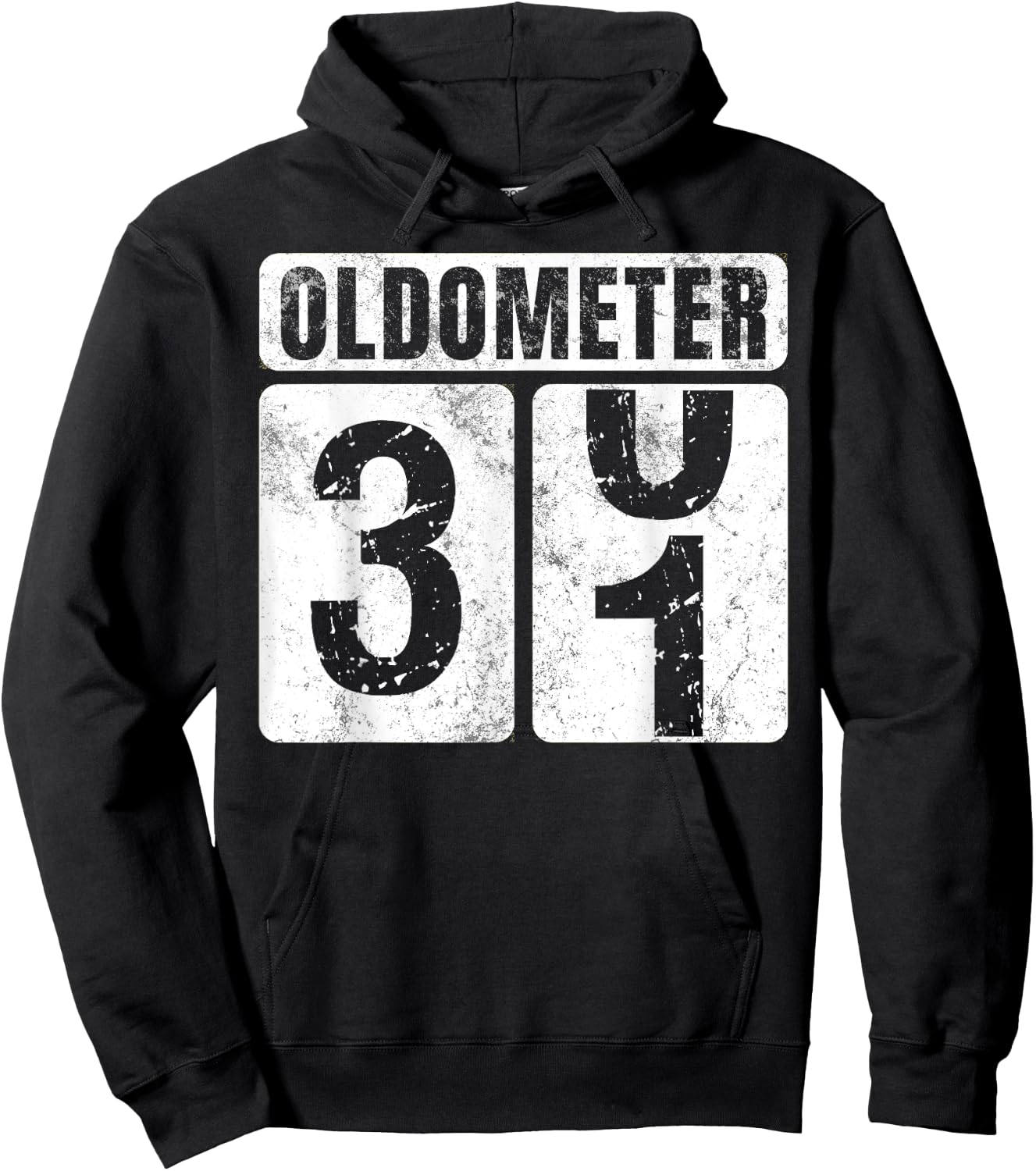 Oldometer 31 Shirt Vintage Funny 31st Birthday Gift Hoodie - Hoodie | Black