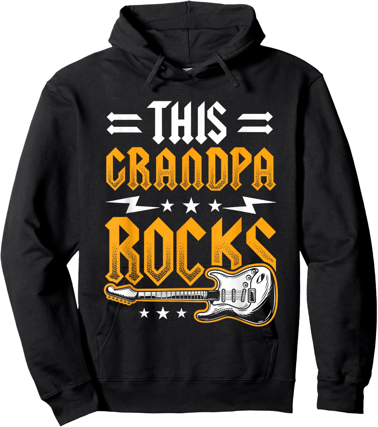 This Grandpa Rocks Grandpa Guitars Hoodie - Hoodie | Black