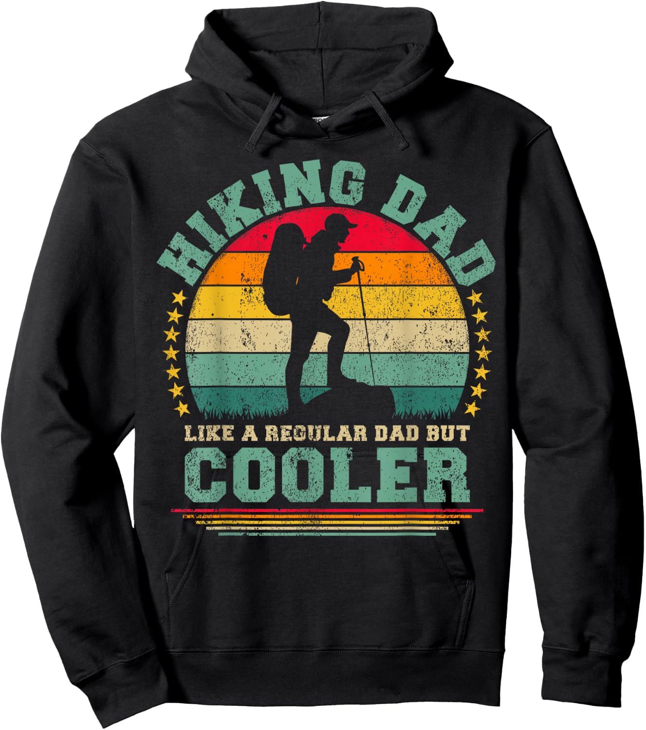 Funny Hiking Dad Like A Regular Dad Hiking Father's Day Hoodie - Hoodie | Black