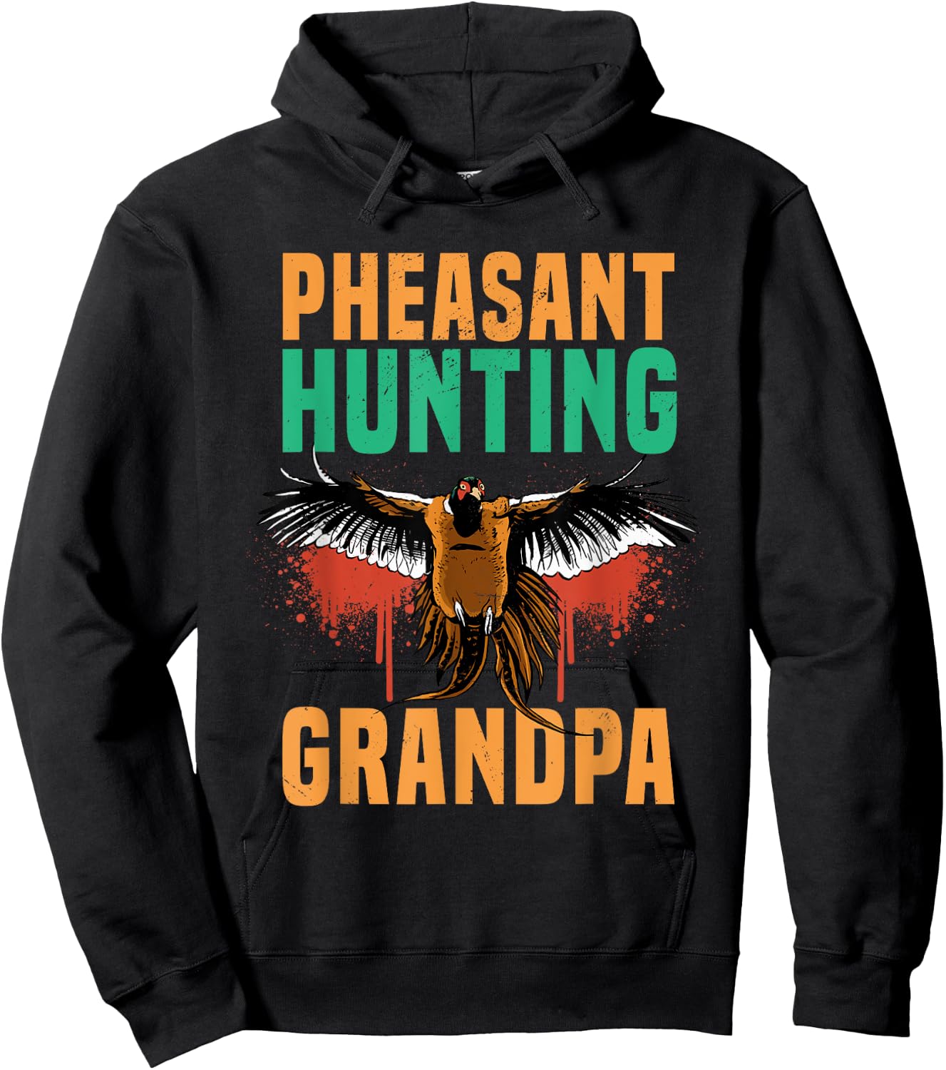 Pheasant Hunting Grandpa Game Sport Hoodie - Hoodie | Black