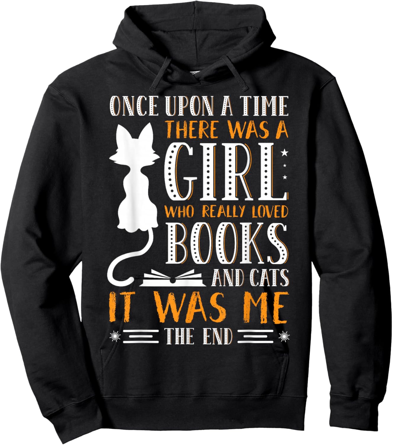 Once Upon A Time There Was A Girl Loves Books & Cats Reading Hoodie - Hoodie | Black