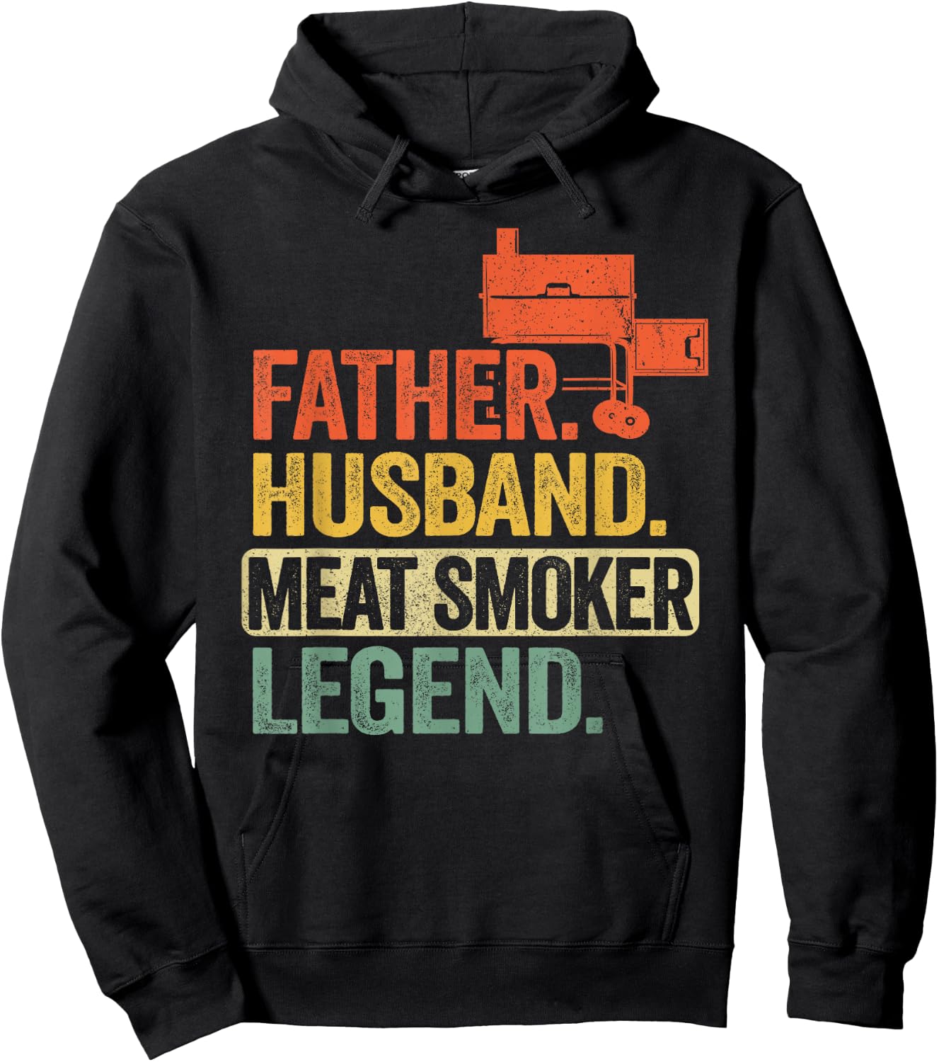 Father Husband Meat Smoker Legend Grilling Dad Meat Smoking Hoodie - Hoodie | Black