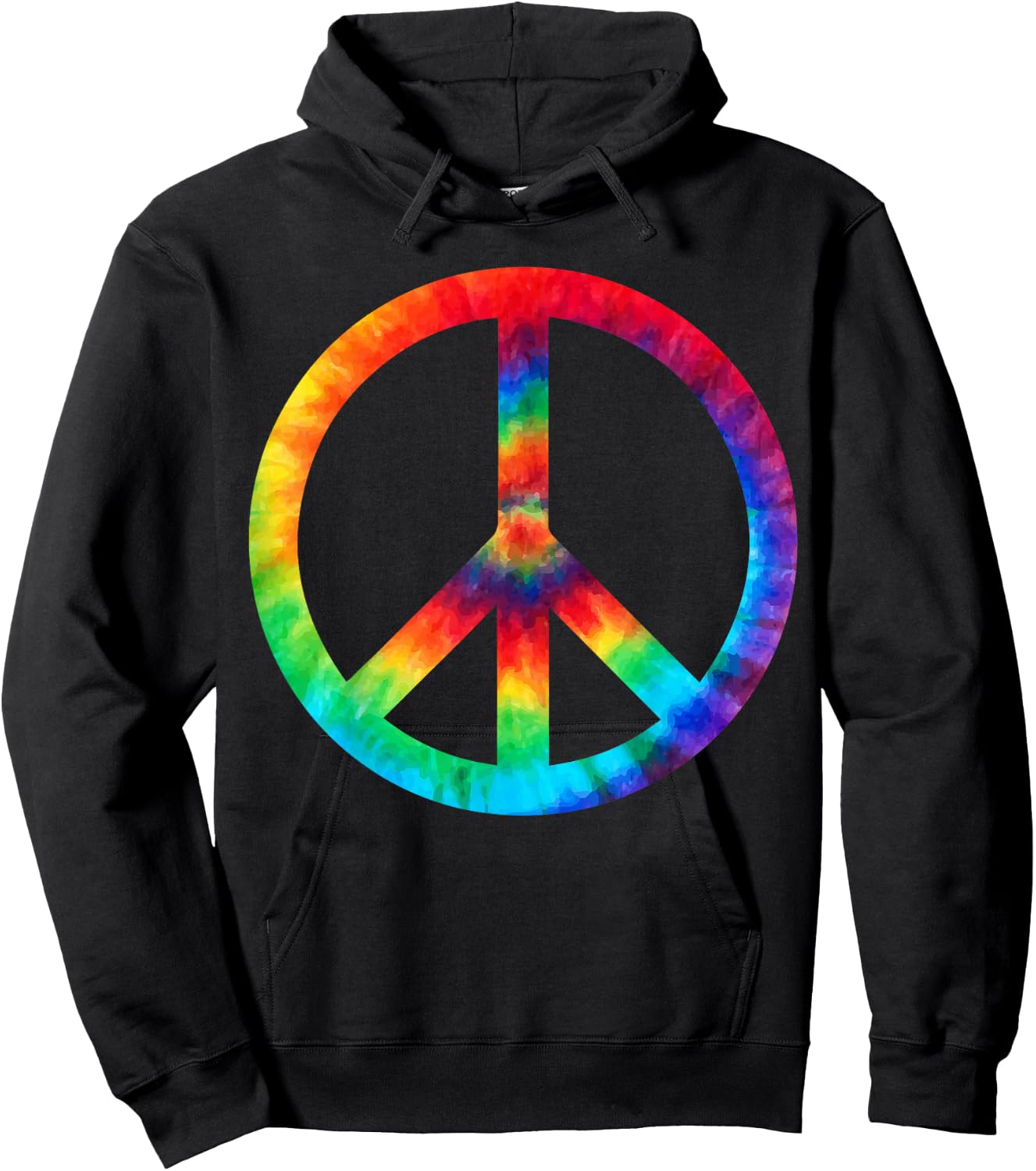 Peace Sign Tie Dye | Hippies Christmas Shirts Hoodie - Hoodie | Black