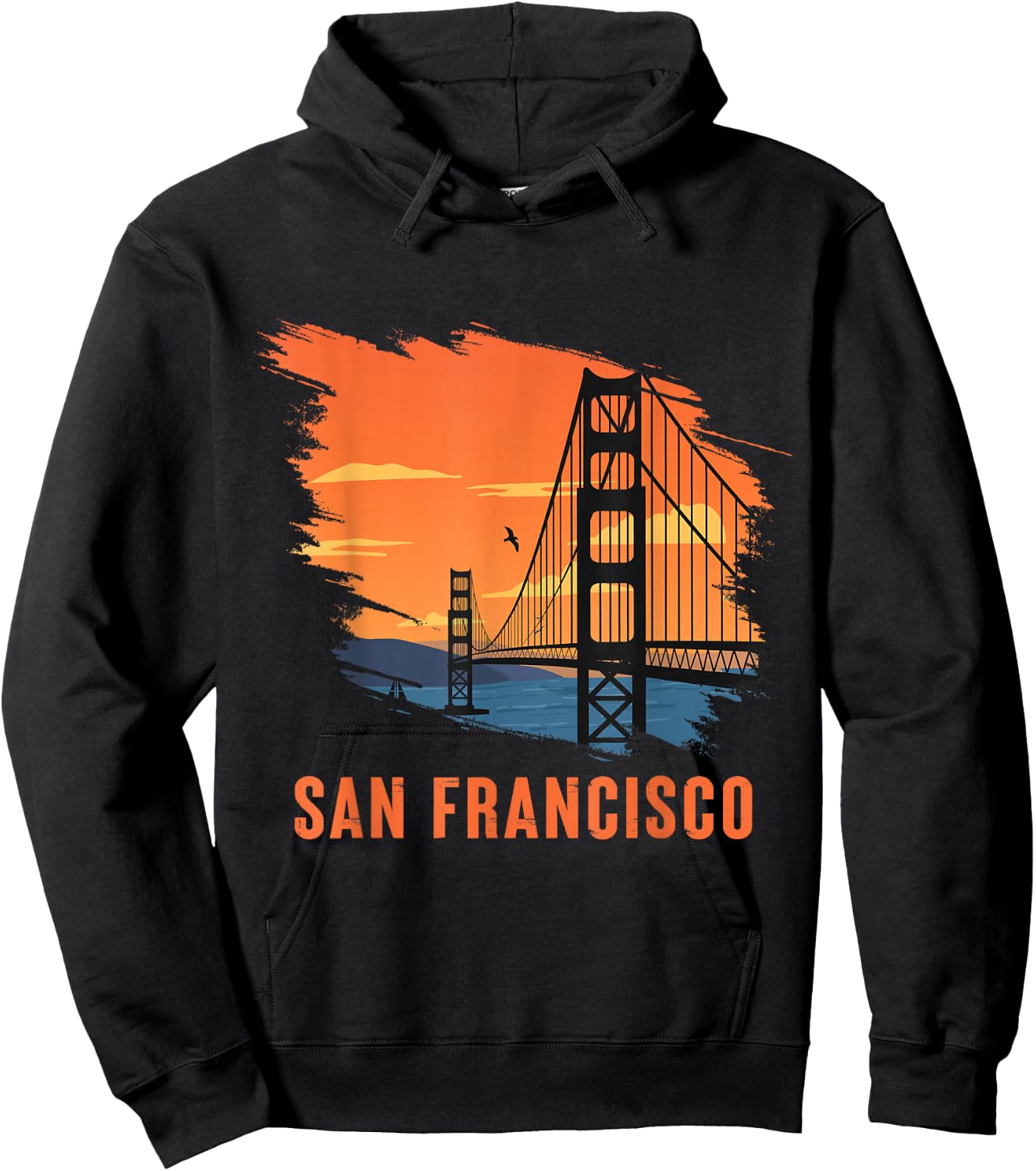 San Francisco Retro Golden Gate Bridge from California Hoodie - Hoodie | Black