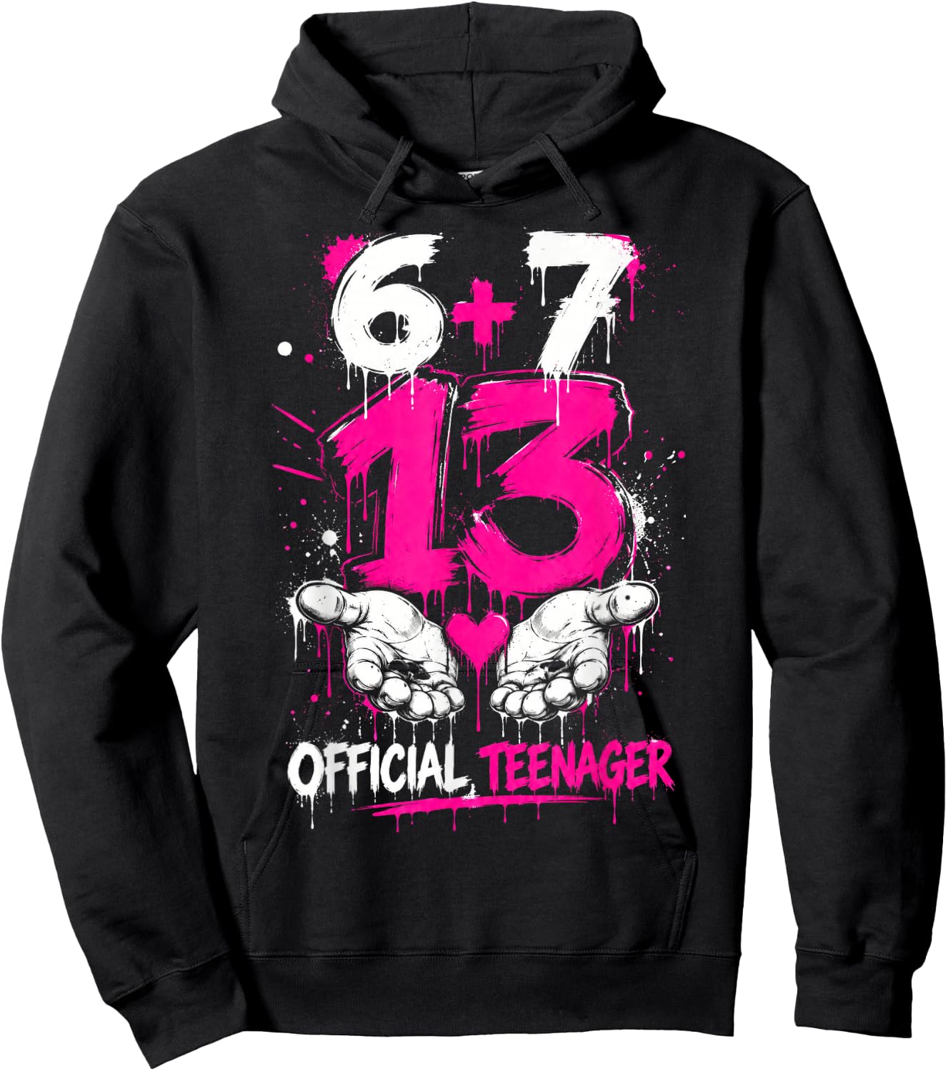 13th Birthday Official Teenager Birthday 6+7 Girls Birthday Hoodie - Hoodie | Black