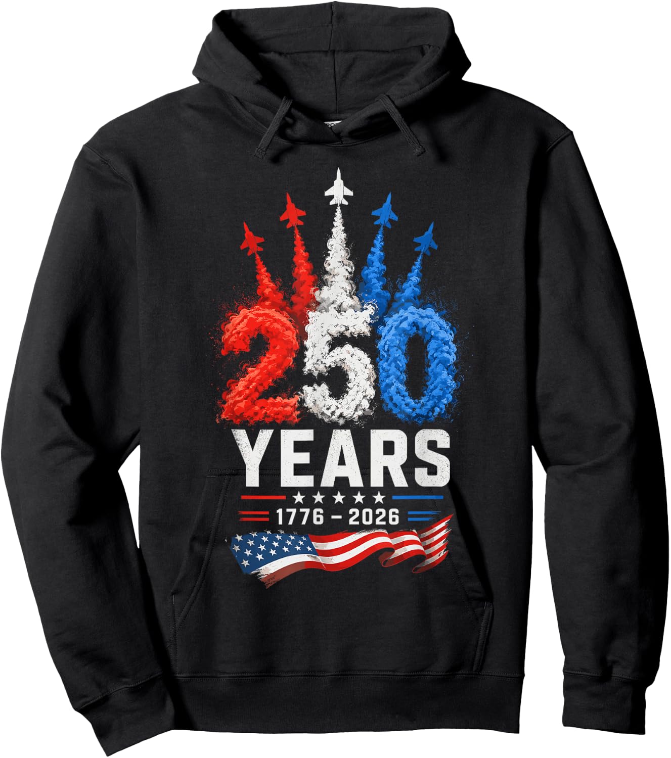 250th Anniversary USA Patriotic 250 Years American 4th July Hoodie - Hoodie | Black