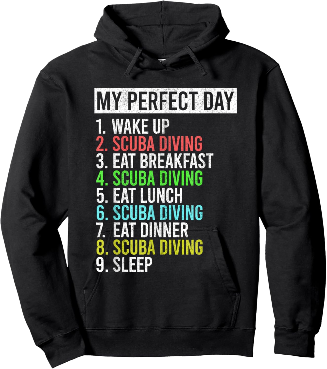 My Perfect Day Scuba Diving Dive Funny Underwater Diver Hoodie - Hoodie | Black