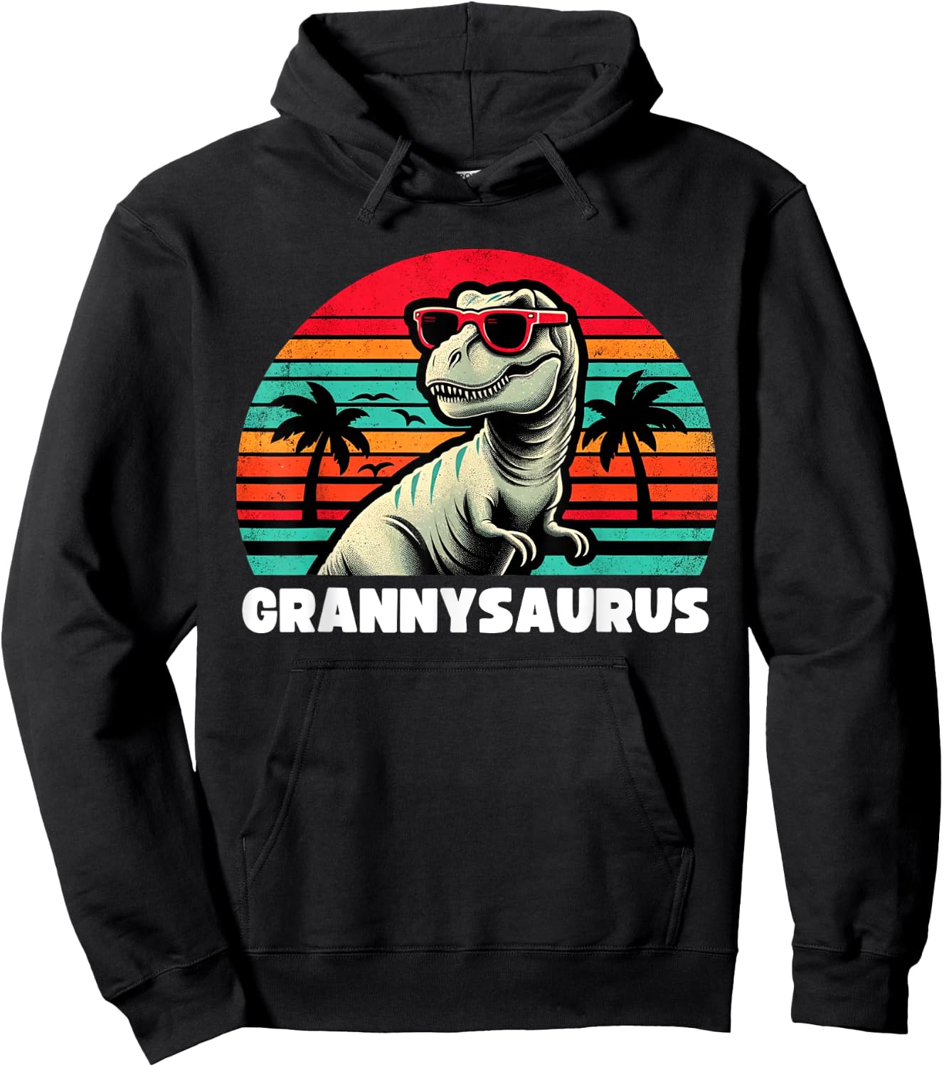 Grannysaurus Funny T Rex Granny Saurus Dinosaur Family Hoodie - Hoodie | Black