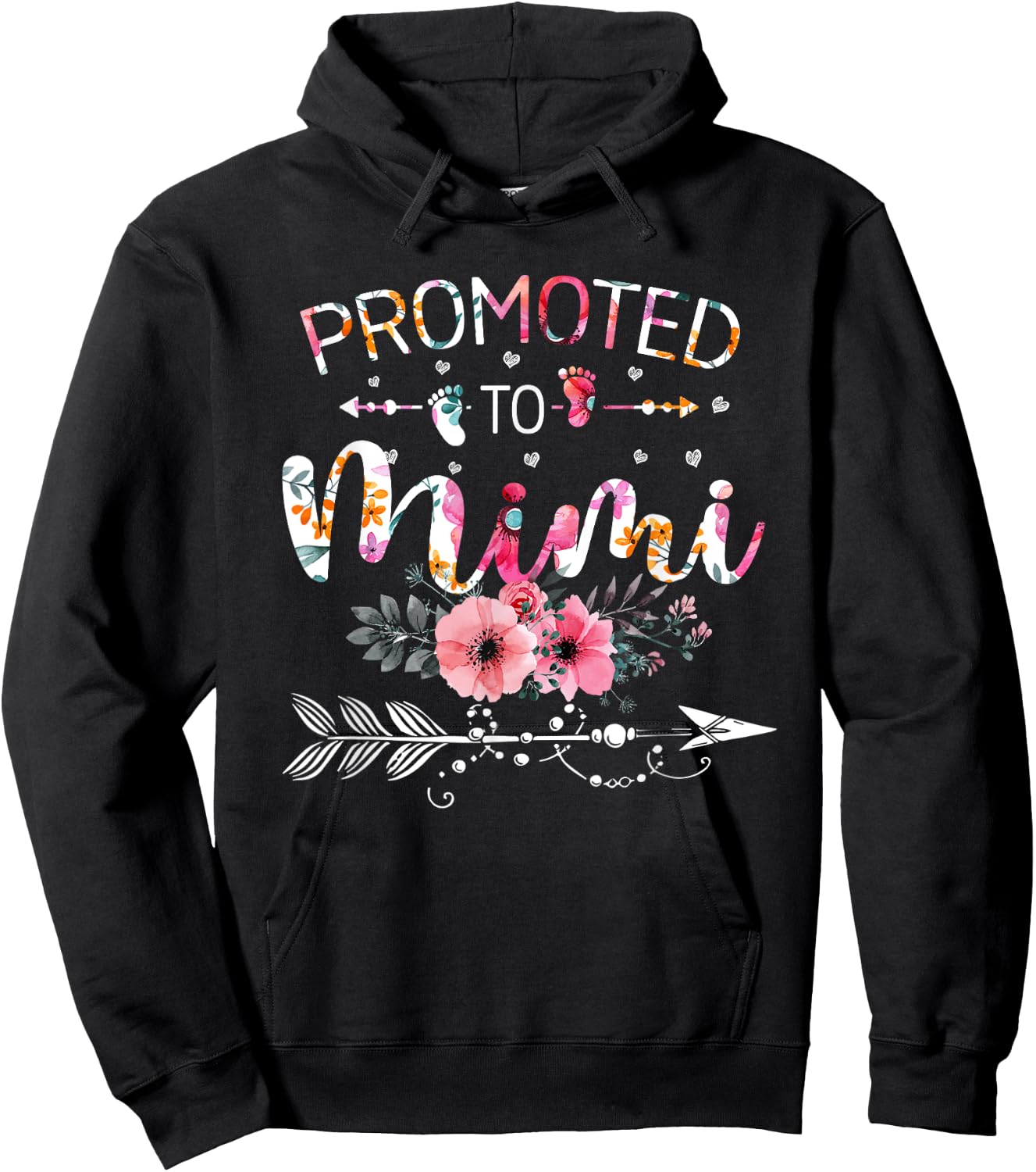 Promoted To Mimi Announcement Funny New Mimi Mothers Day Hoodie - Hoodie | Black