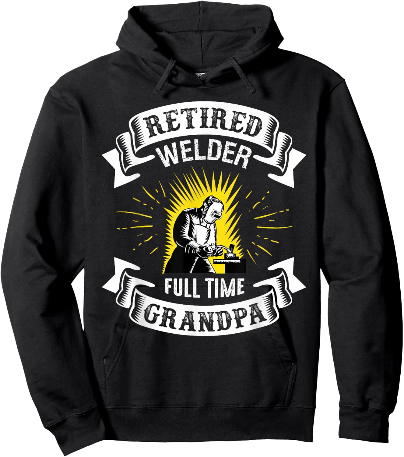 Retired Welder Shirt Funny Retirement 2021 Gifts For Grandpa Hoodie - Hoodie | Black