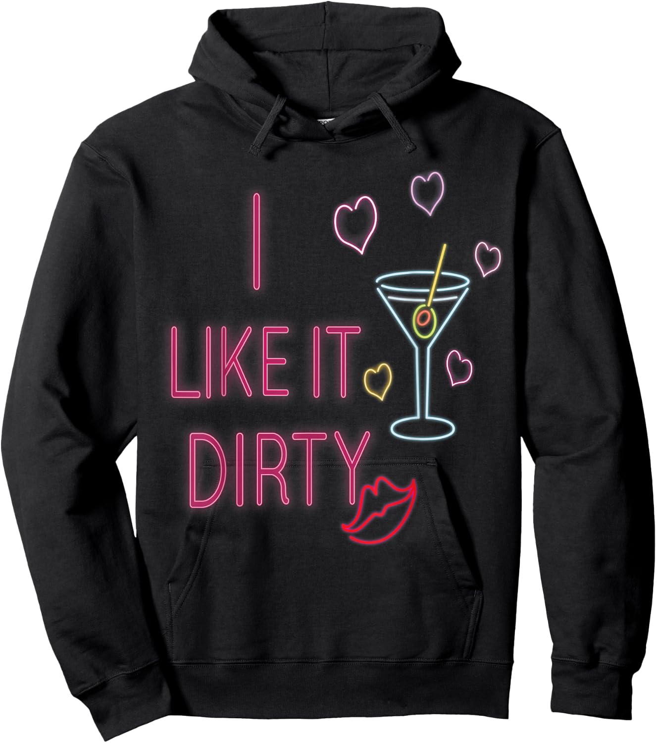 Funny I Like It Dirty Martini Cocktails Gift Hoodie - Hoodie | Black