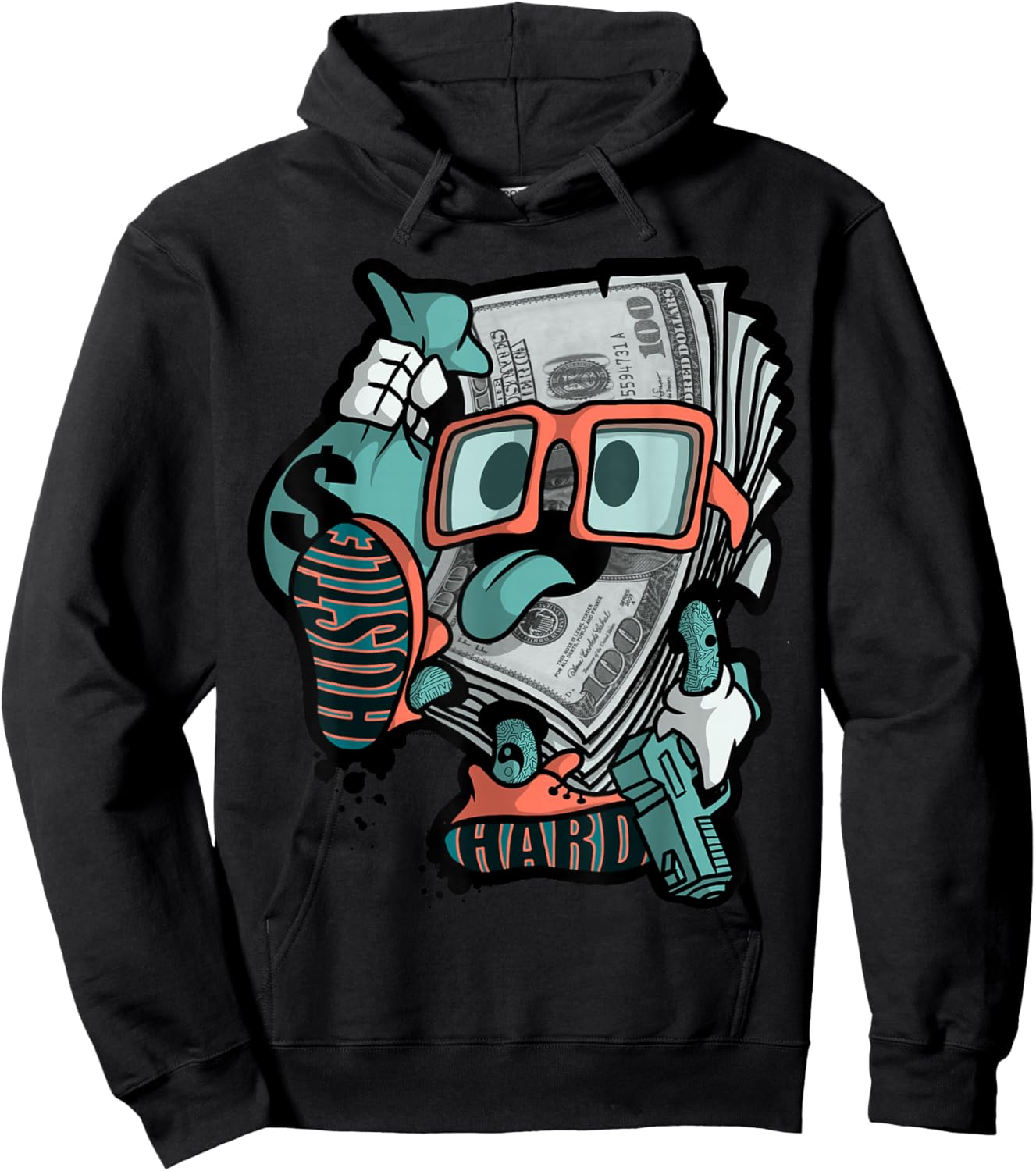Hustle Hard Hip Hop Hoodie - Hoodie | Black