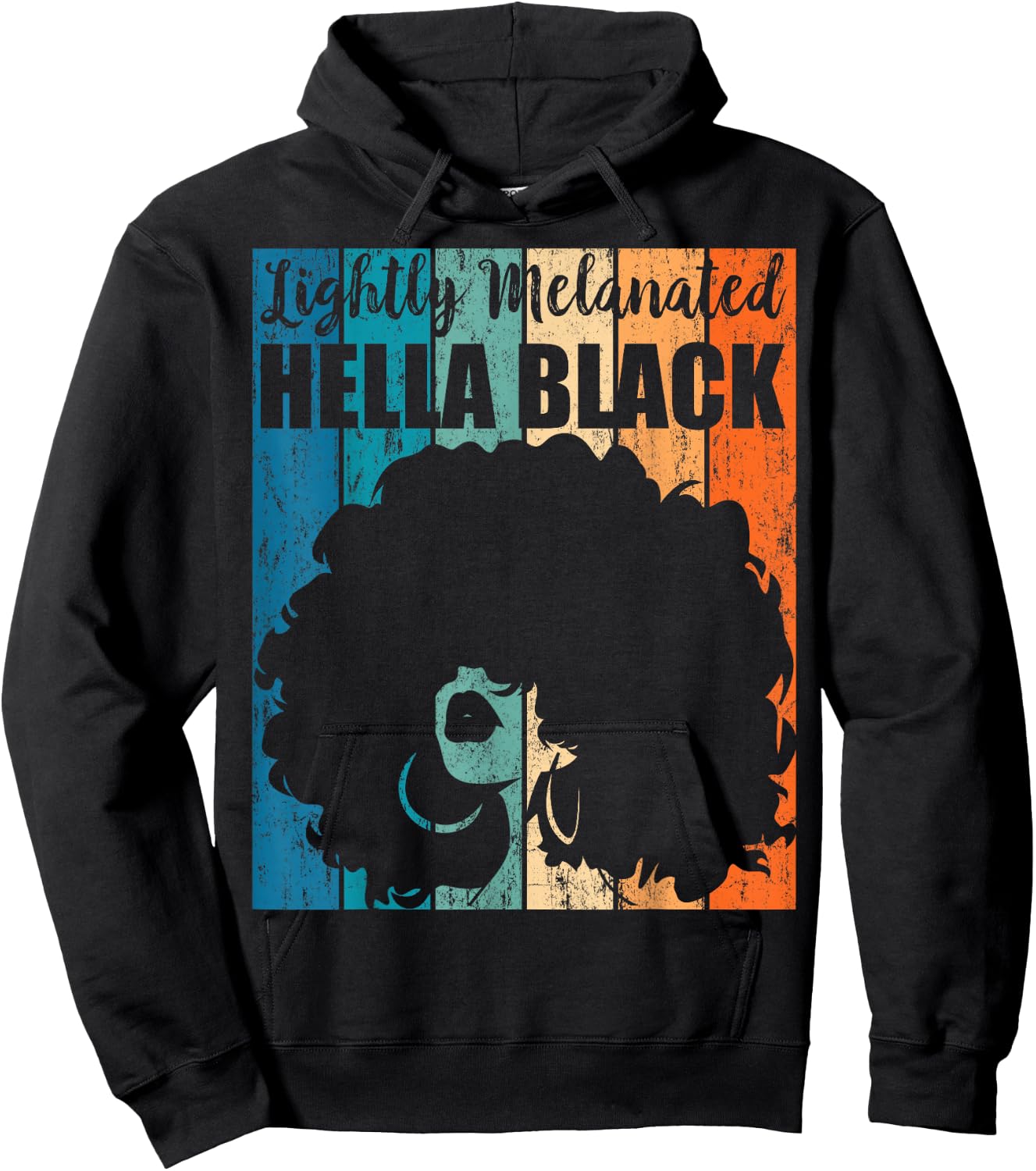 Lightly Melanated Hella Black Hoodie - Hoodie | Black