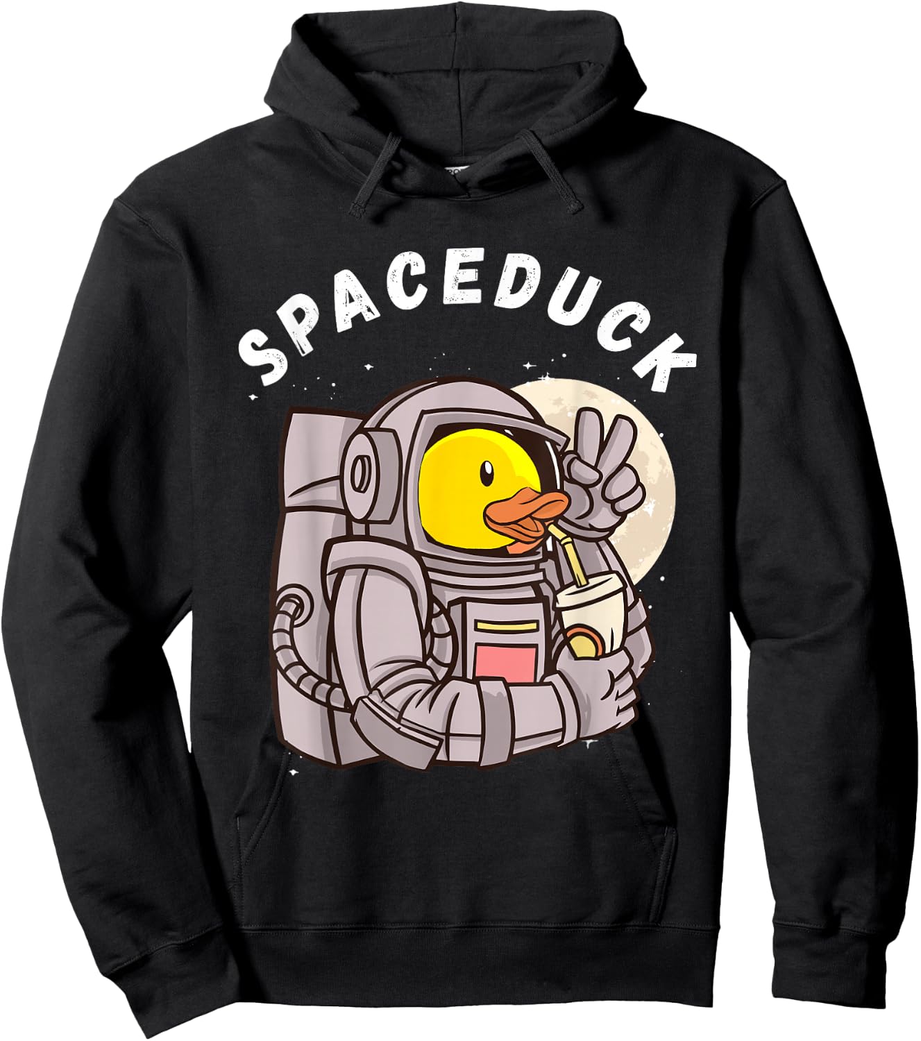 Space Rubber Duck Funny Astronaut Rubber Duckling Galaxy Hoodie - Hoodie | Black
